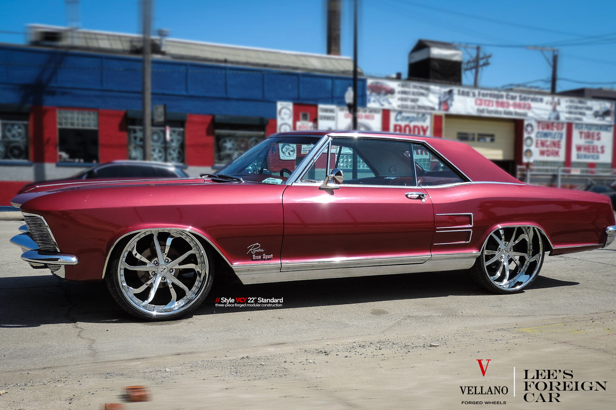 Chrome Vellano Wheels on Red Buick Riviera - Photo by Vellano