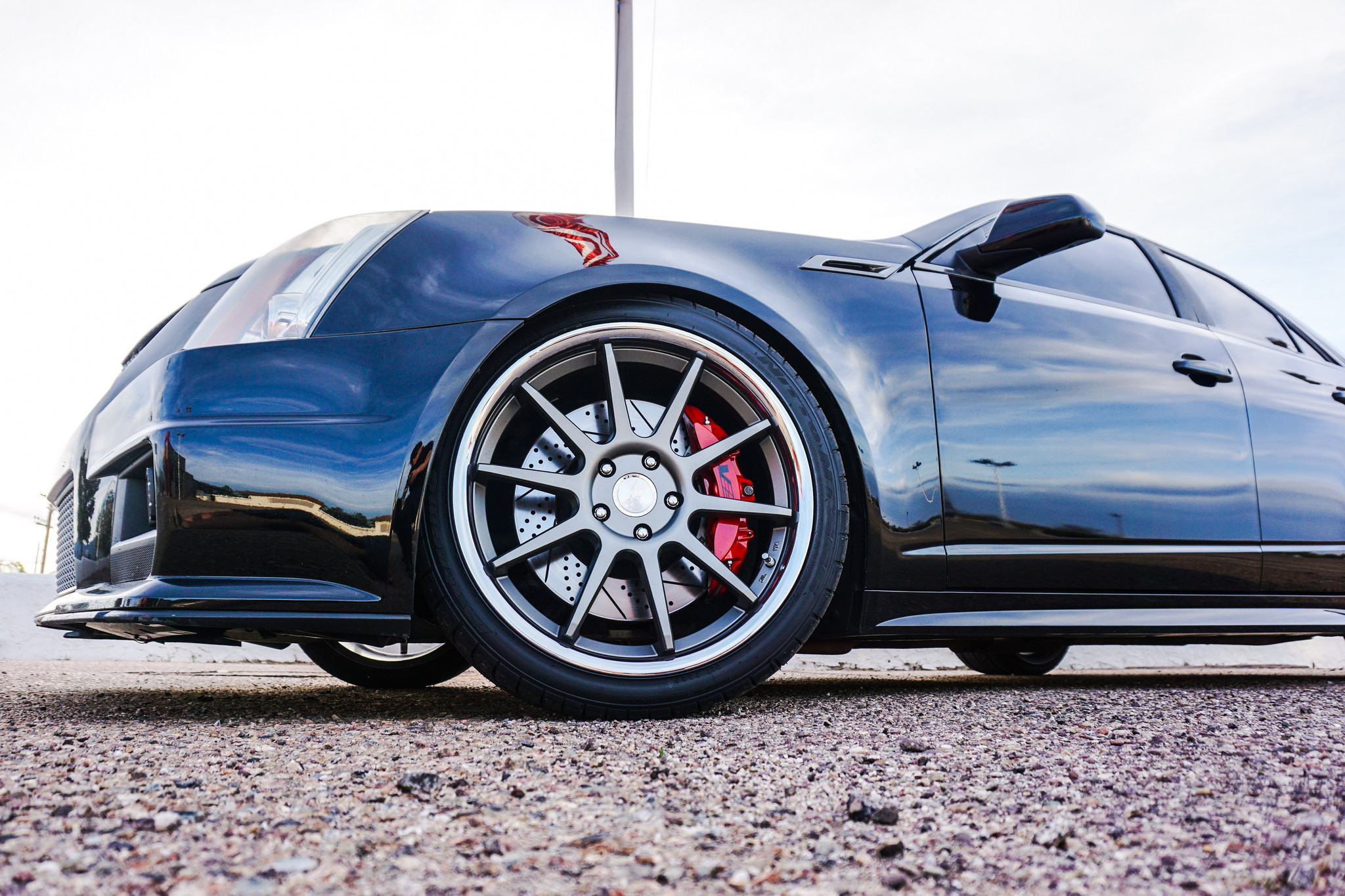 Gunmetal Concept One Rims on Black Cadillac CTS - Photo by Concept One