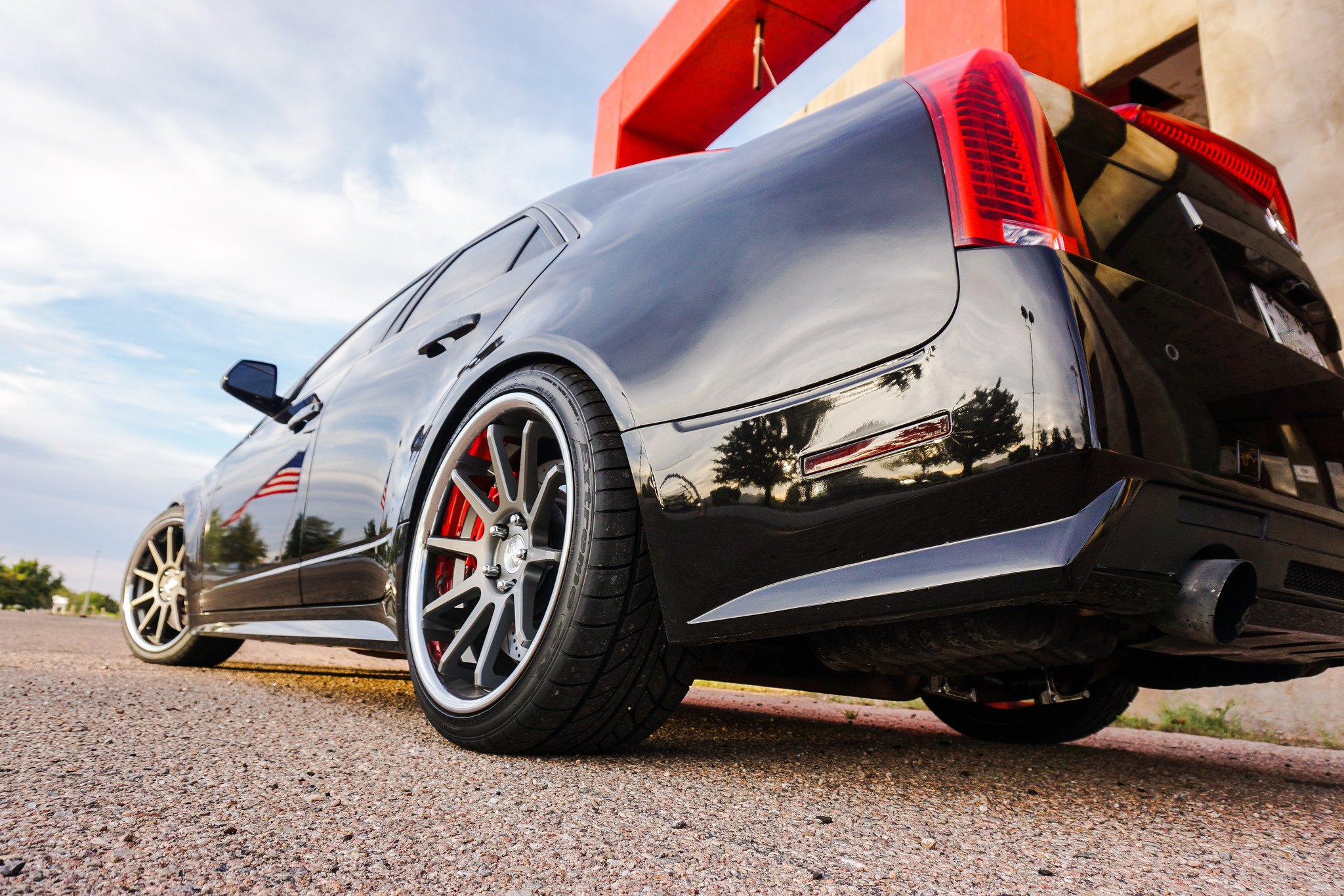 Black Cadillac CTS with Red LED Taillights - Photo by Concept One
