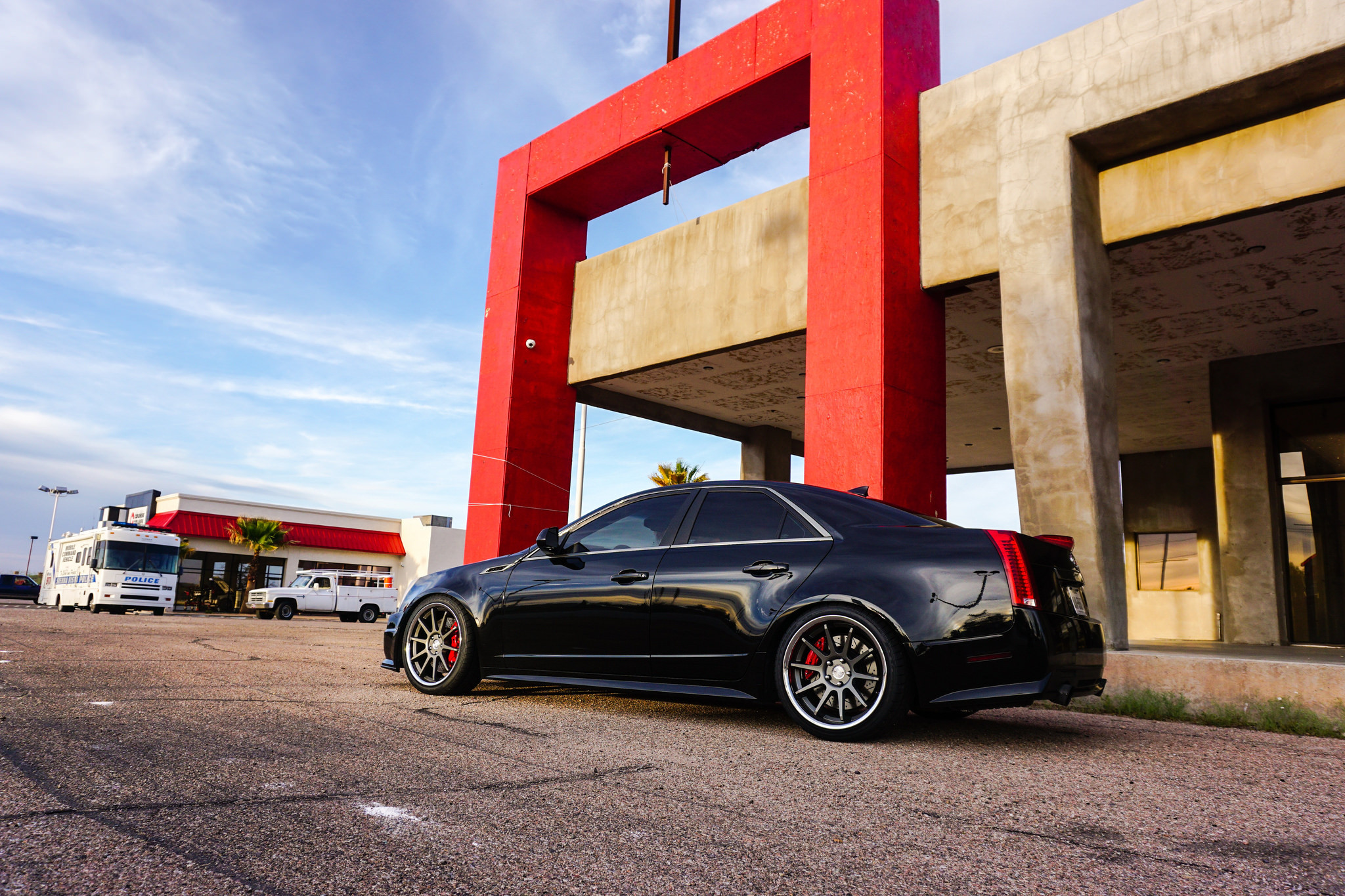 Custom Black Cadillac CTS Side Skirts - Photo by Concept One