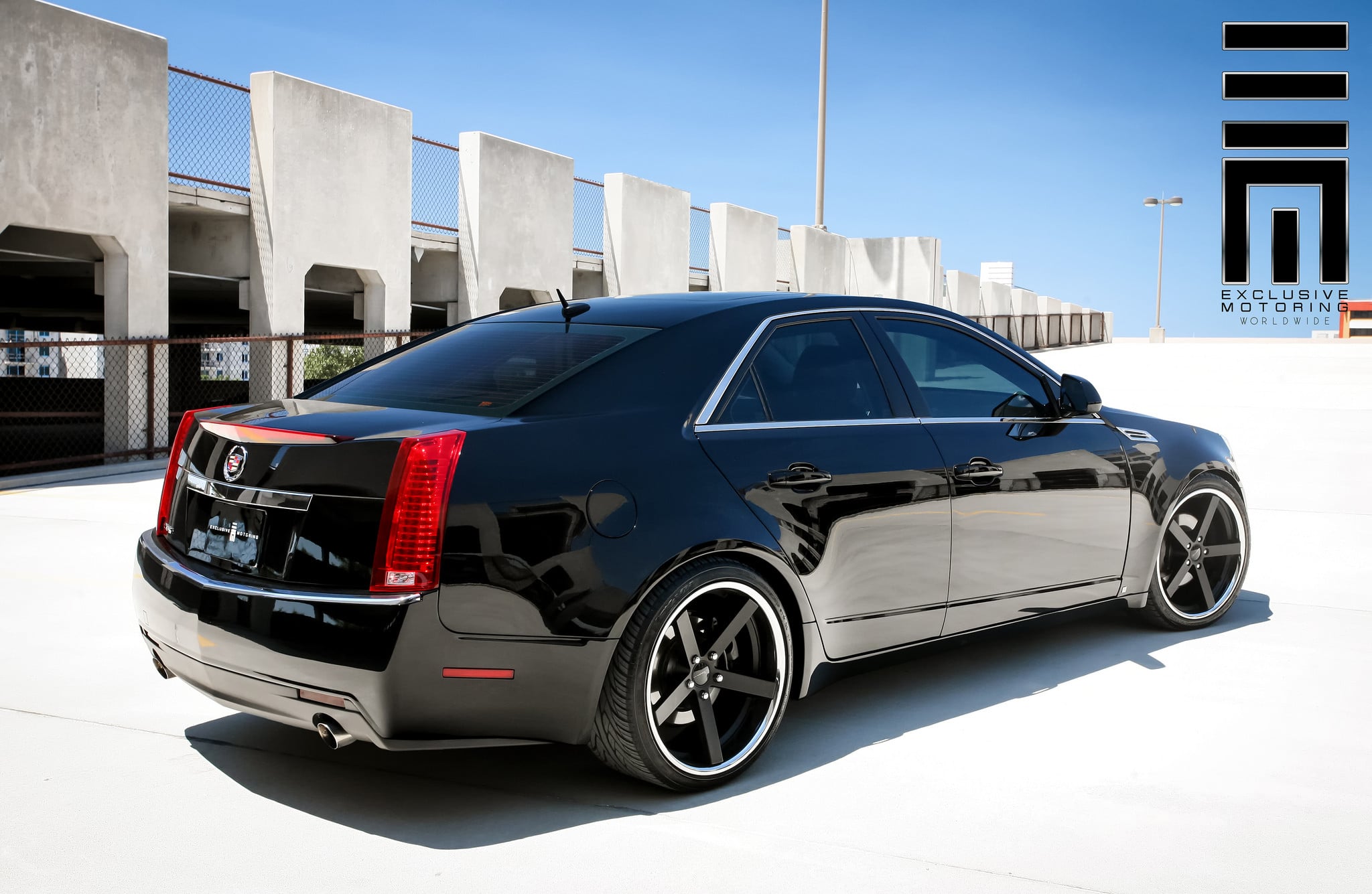 Classy Cadillac CTS on Matte Black 5 spoke wheels - Photo by Exclusive Motoring