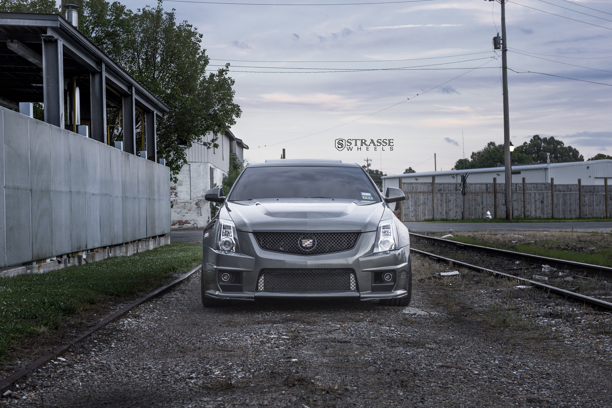 Gray Cadillac CTS with Aftermarket Headlights - Photo by Strasse Forged