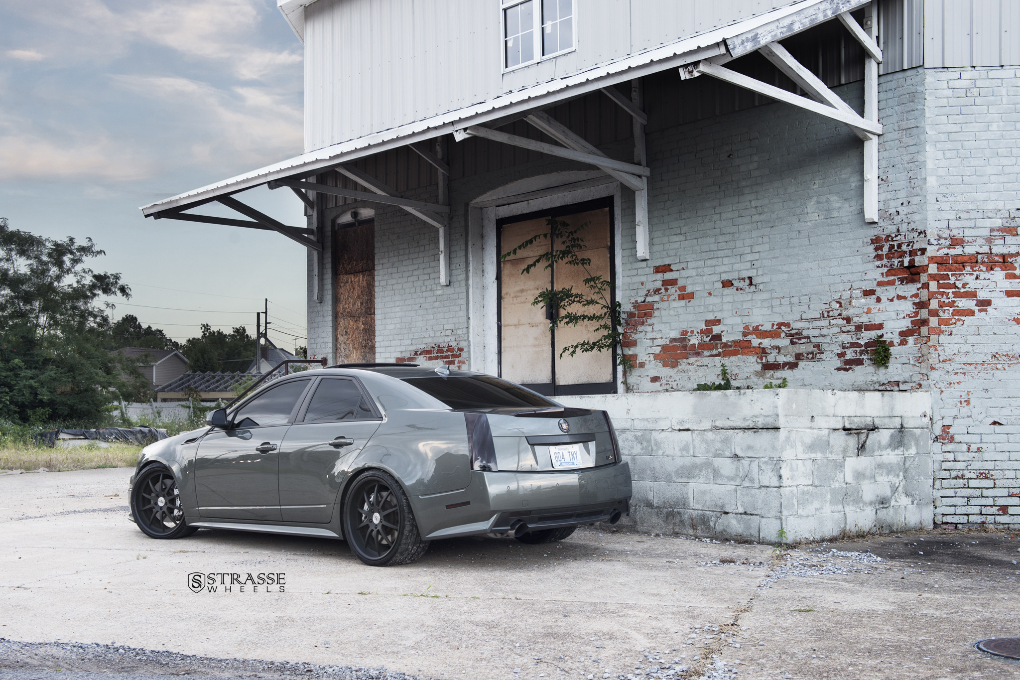 Gray Cadillac CTS with Matte Black Strasse Wheels - Photo by Strasse Forged