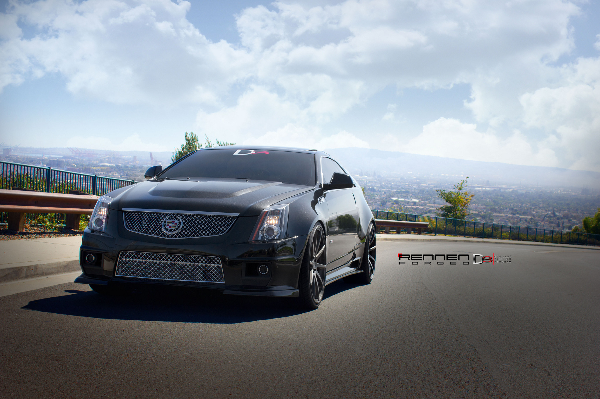 Chrome Mesh Grille on Gray Cadillac CTS - Photo by Rennen International