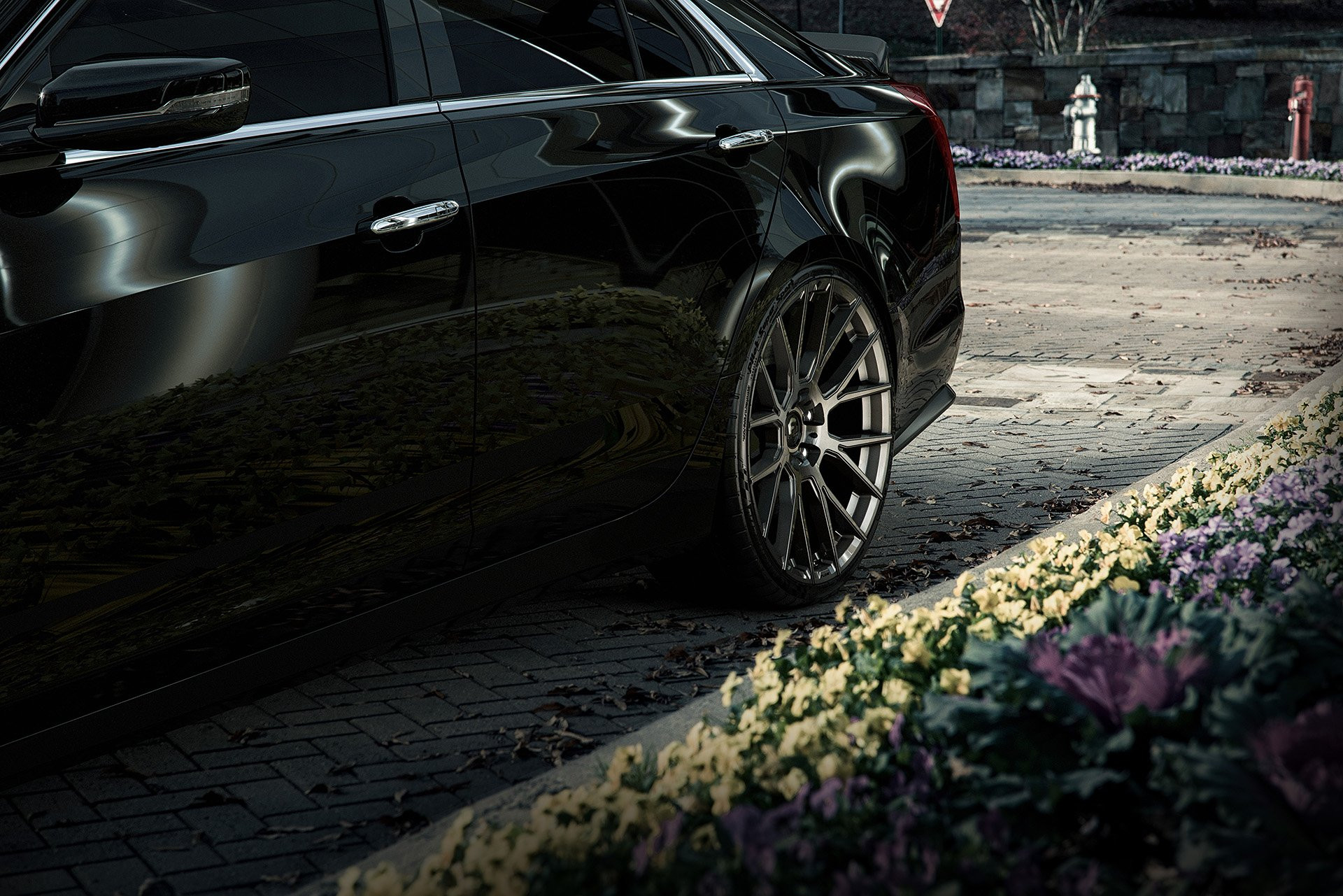 Graphite Forgiato Wheels on Black Cadillac CTS - Photo by Forgiato