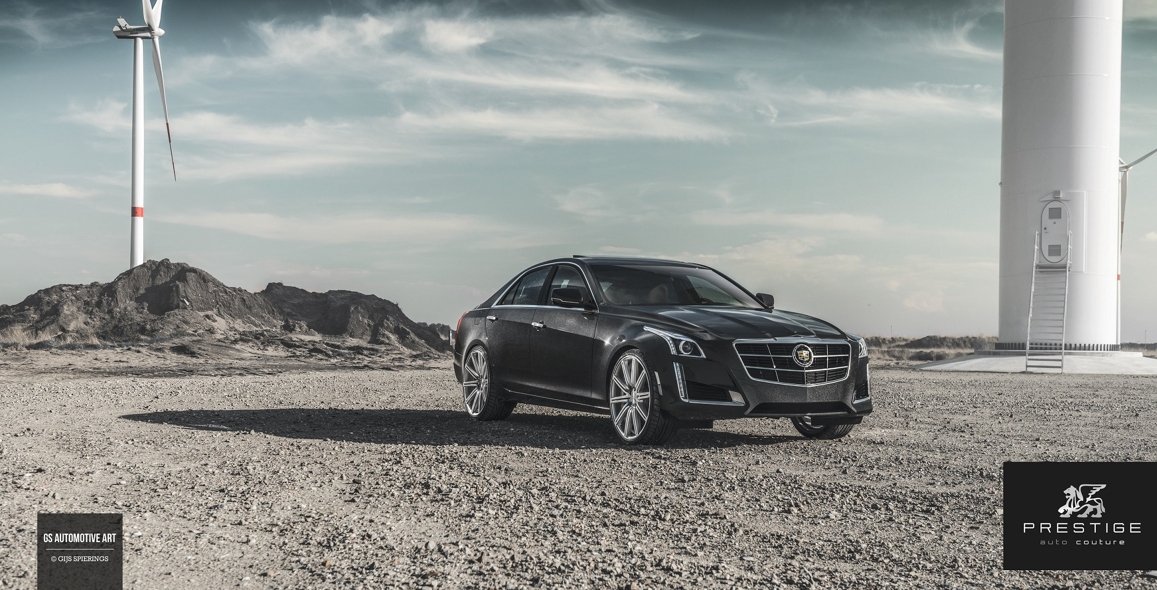 Black Cadillac CTS with Custom Hood - Photo by Vossen