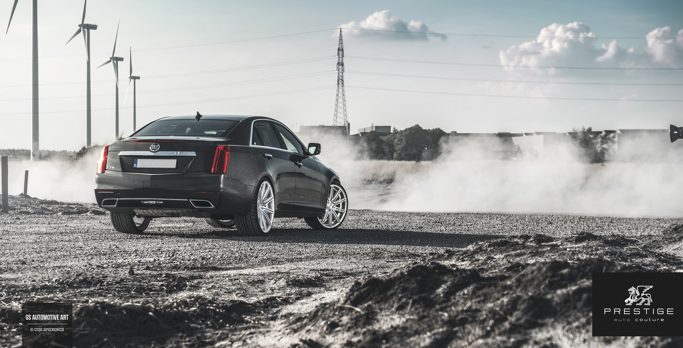 Aftermarket Rear Bumper Cover on Black Cadillac CTS - Photo by Vossen