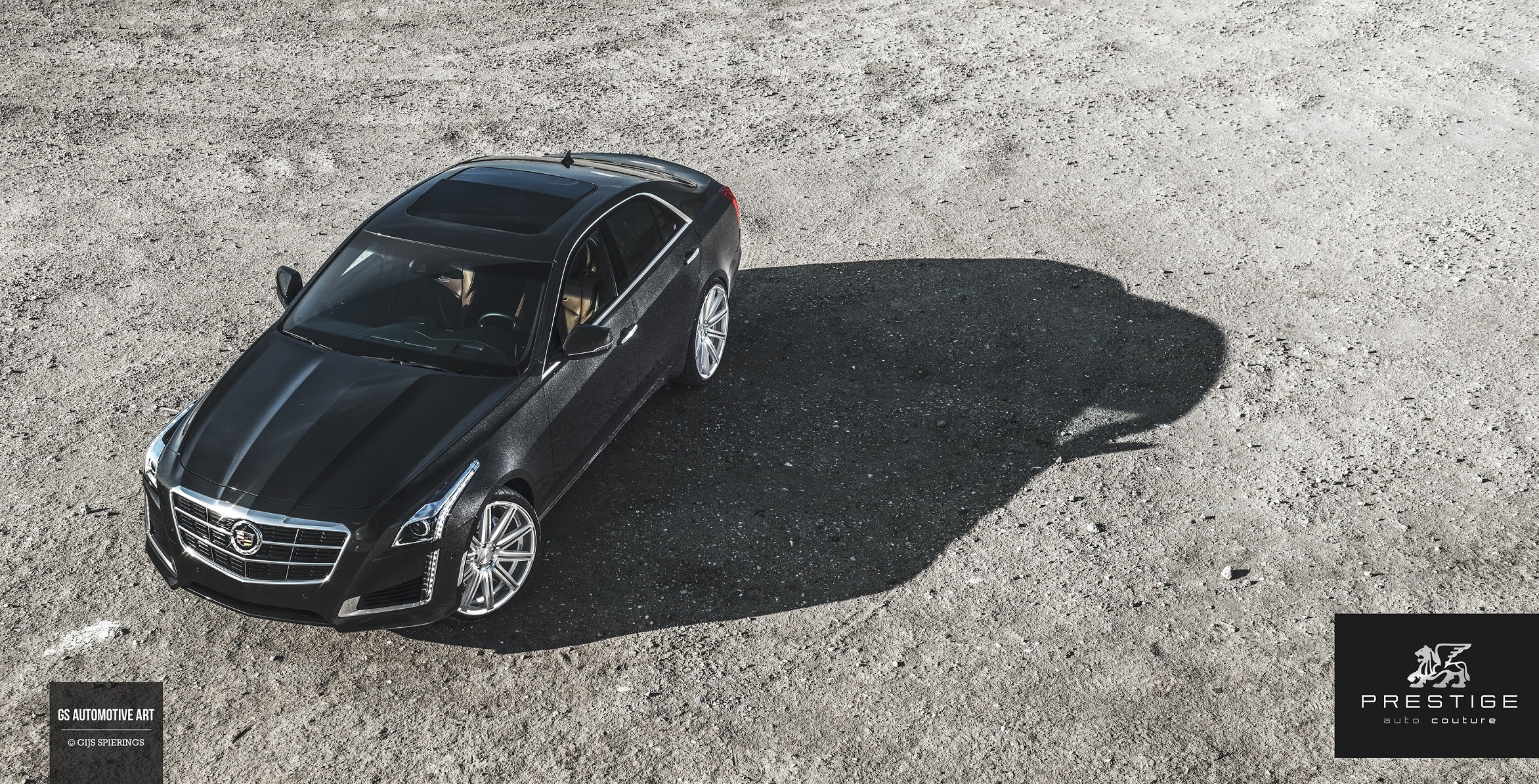 Black Cadillac CTS with Aftermarket LED Headlights - Photo by Vossen
