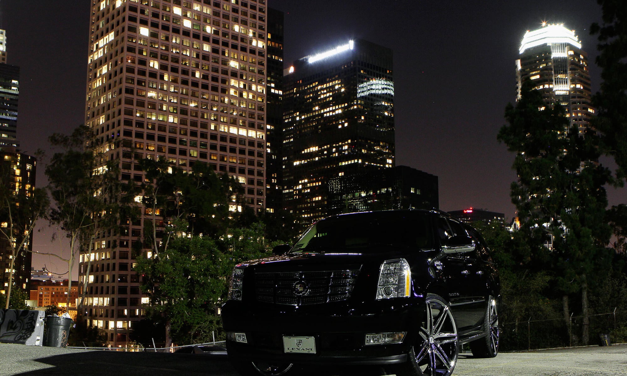 Cadillac Escalade with Custom LED Headlights - Photo by Lexani