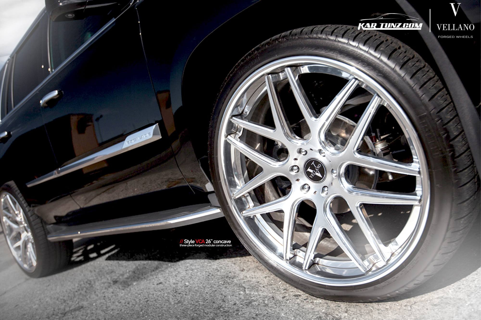 Cadillac Escalade with Lowered Suspension and large Wheels - Photo by Vellano