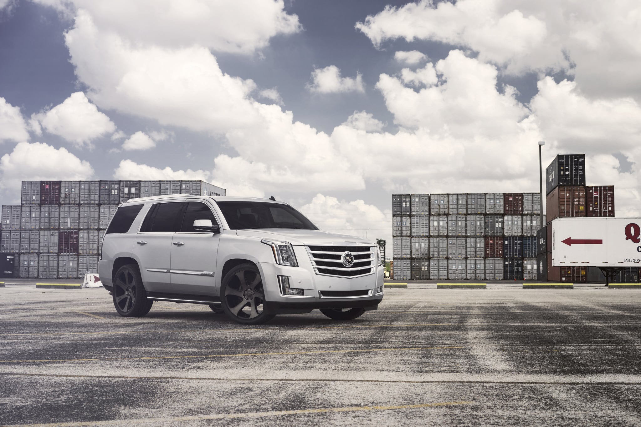 LED Headlights on Cadillac Escalade  - Photo by DUB