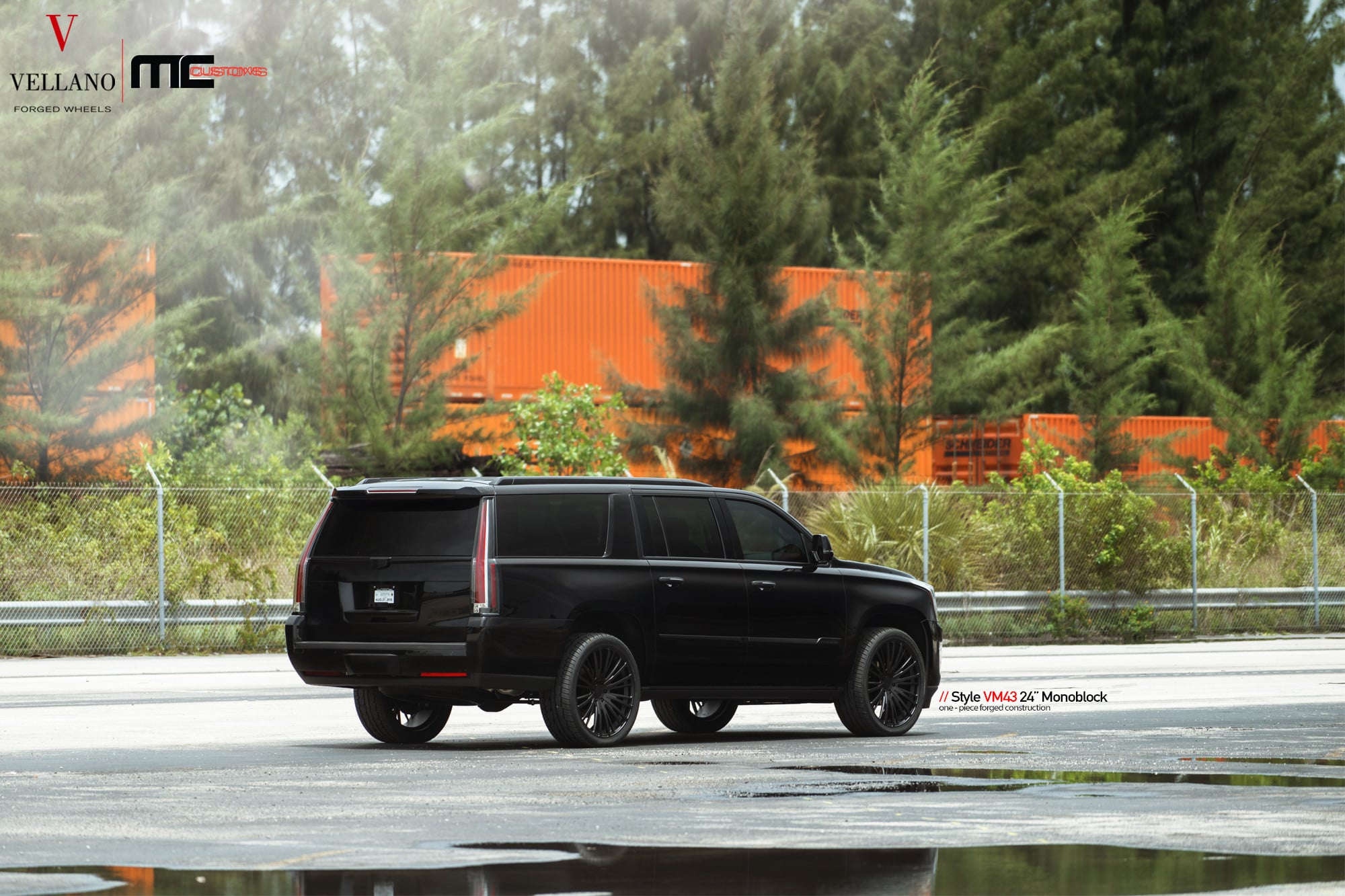 Roofline Spoiler with Light on Black Cadillac Escalade - Photo by Blaque Diamond