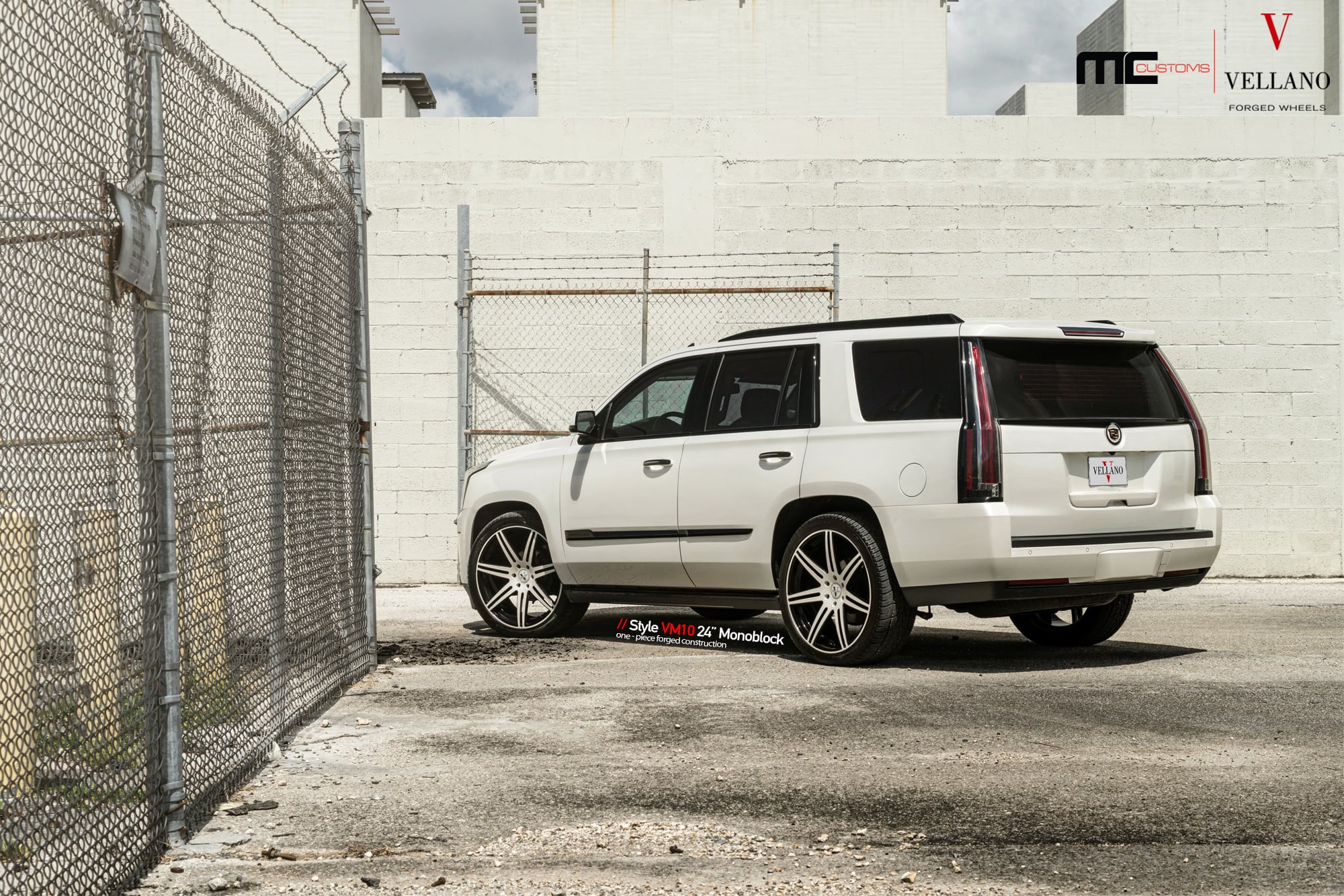 Aftermarket Taillights on White Cadillac Escalade - Photo by Vellano