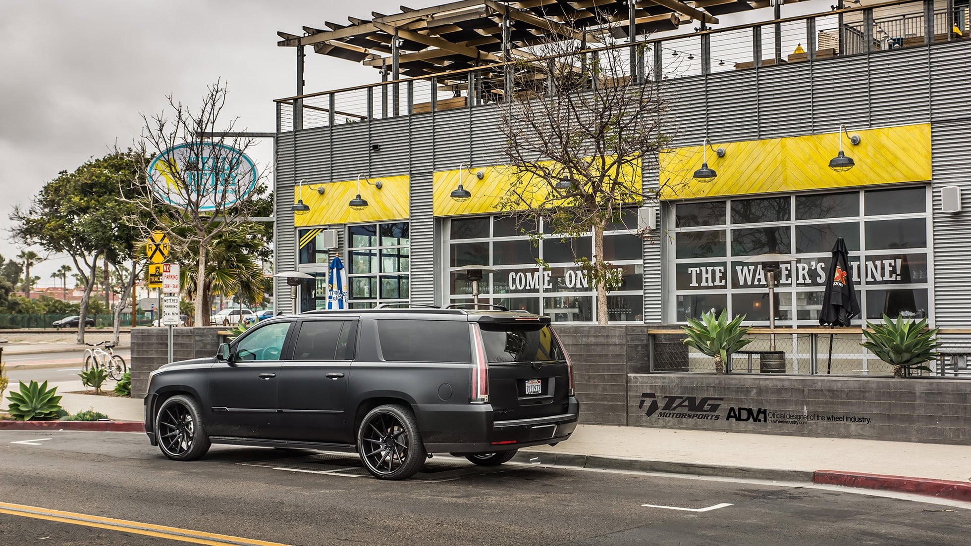 Black ADV.1 Custom Wheels on Escalade ESV - Photo by ADV1