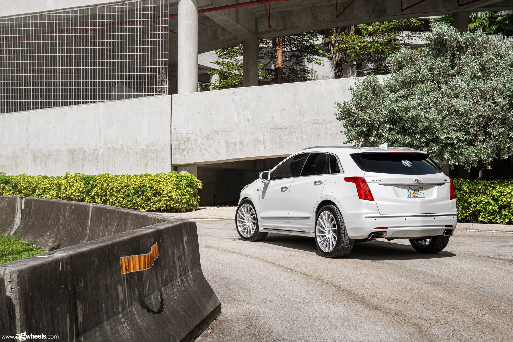 White Cadillac XT5 with Red LED Taillights - Photo by Avant Garde Wheels