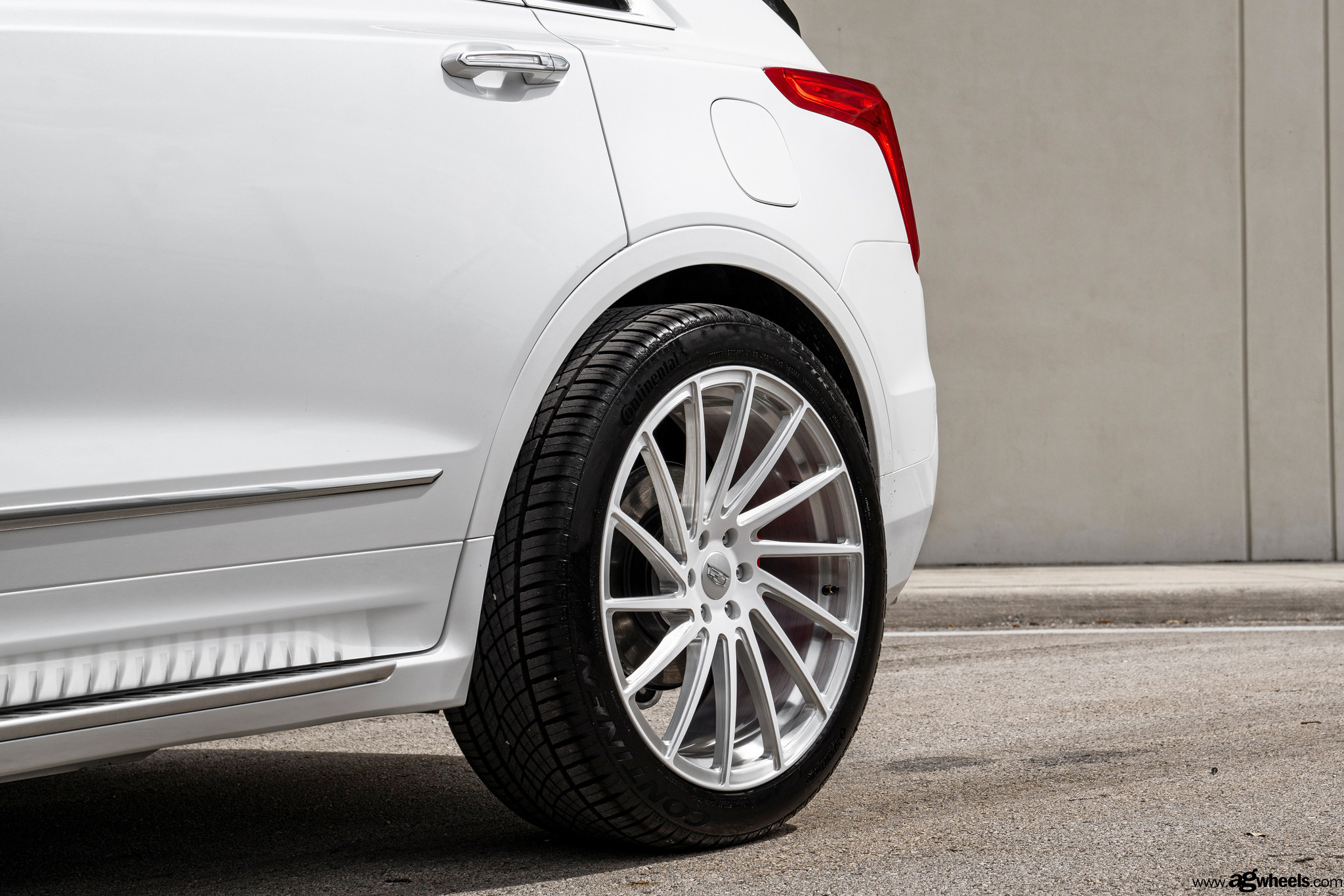 Custom White Cadillac XT5 Side Skirts - Photo by Avant Garde Wheels
