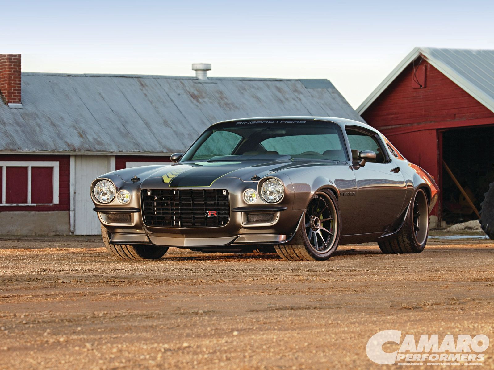 Custom Front Bumper on Gray Chevy Camaro - Photo by Forgeline Motorsports