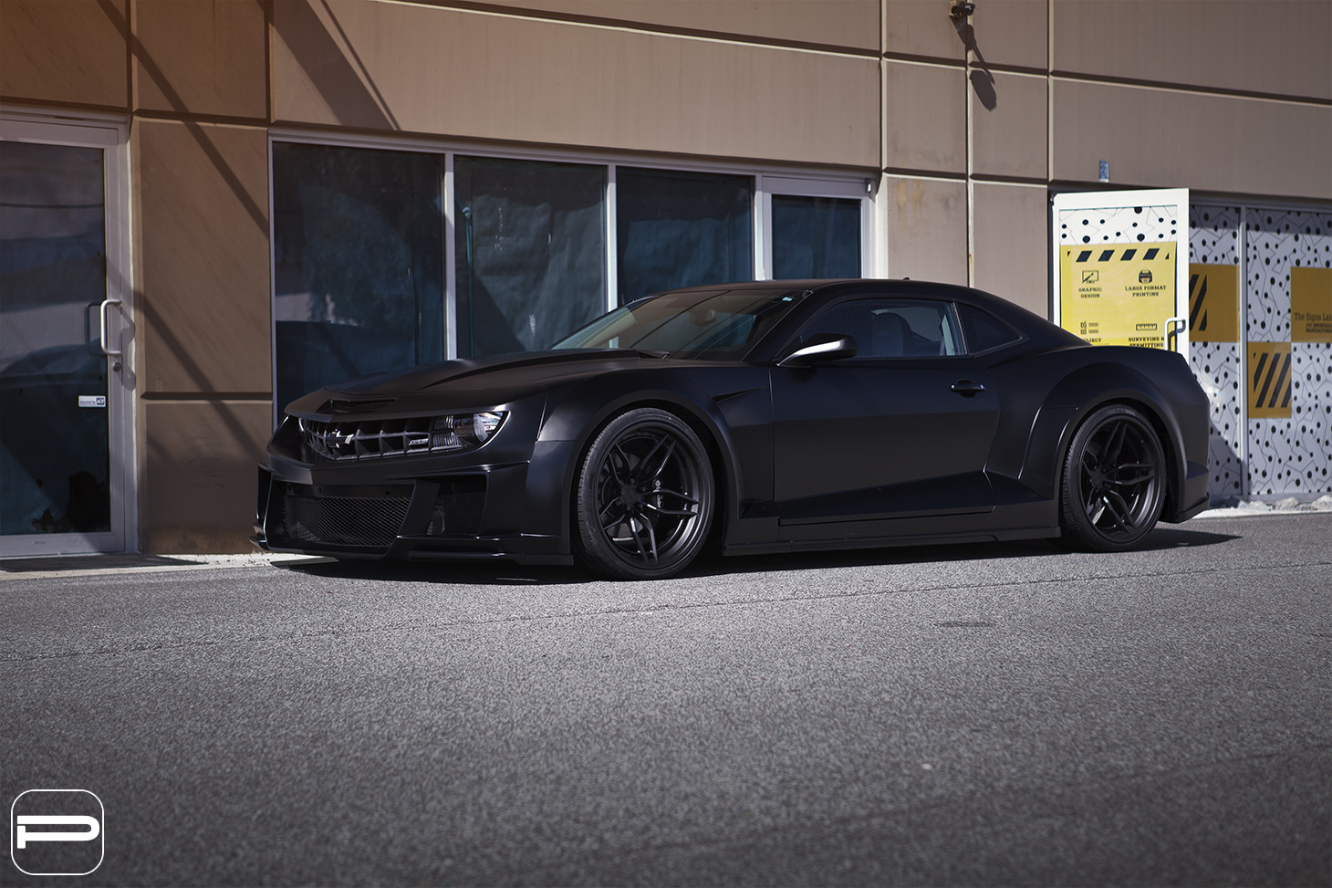 Custom Black Matte Chevy Camaro - Photo by PUR Wheels