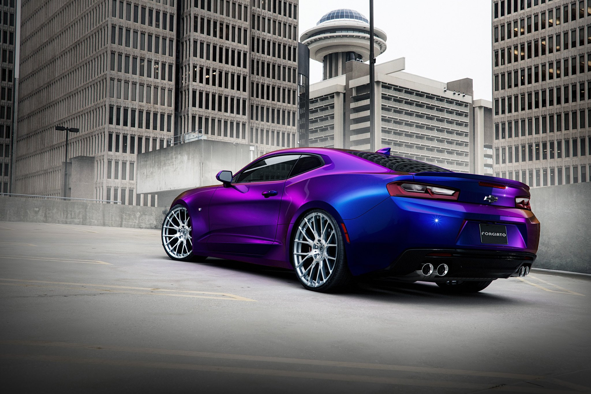 Silver Forgiato Wheels on Custom Chameleon Chevy Camaro - Photo by Forgiato