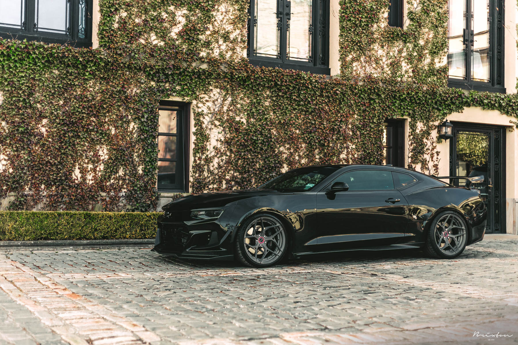 Graphite Brixton Forged Wheels on Black Chevy Camaro - Photo by Brixton Forged Wheels