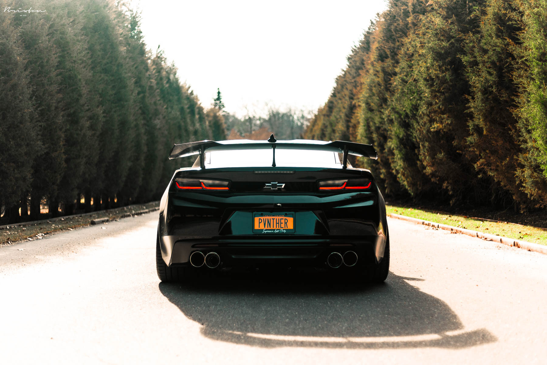 Aftermarket Taillights on Black Chevy Camaro - Photo by Brixton Forged Wheels