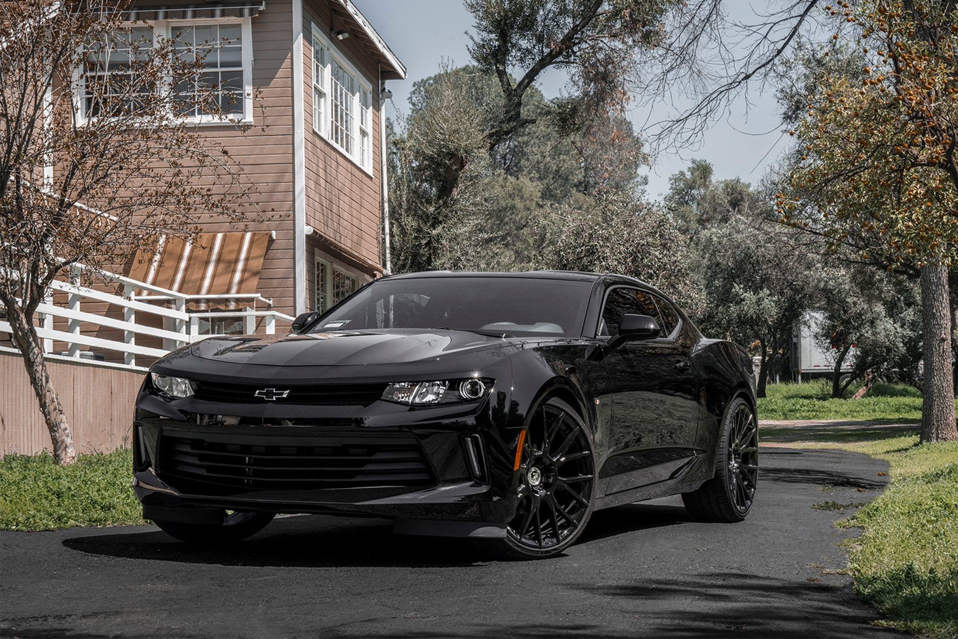 Black Chevy Camaro with Custom Front Bumper - Photo by Forgiato