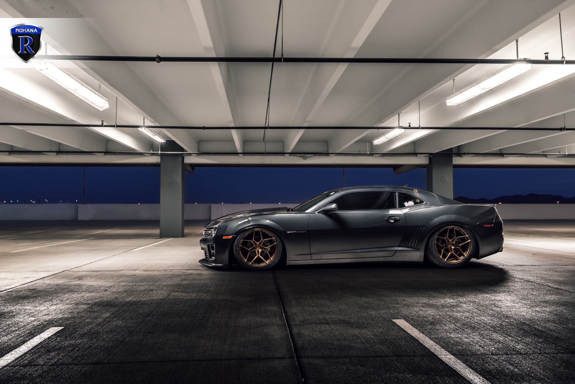 Black Chevy Camaro with Bronze Rohana Wheels - Photo by Rohana Wheels