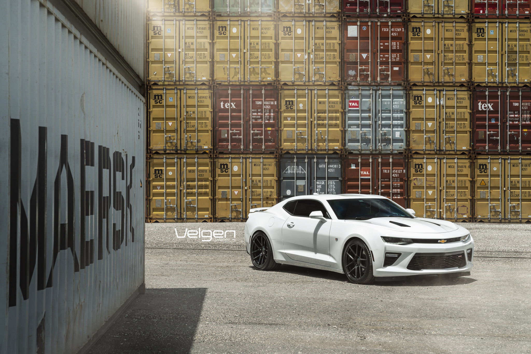 Dark Smoke LED Headlights on White Chevy Camaro SS - Photo by Velgen