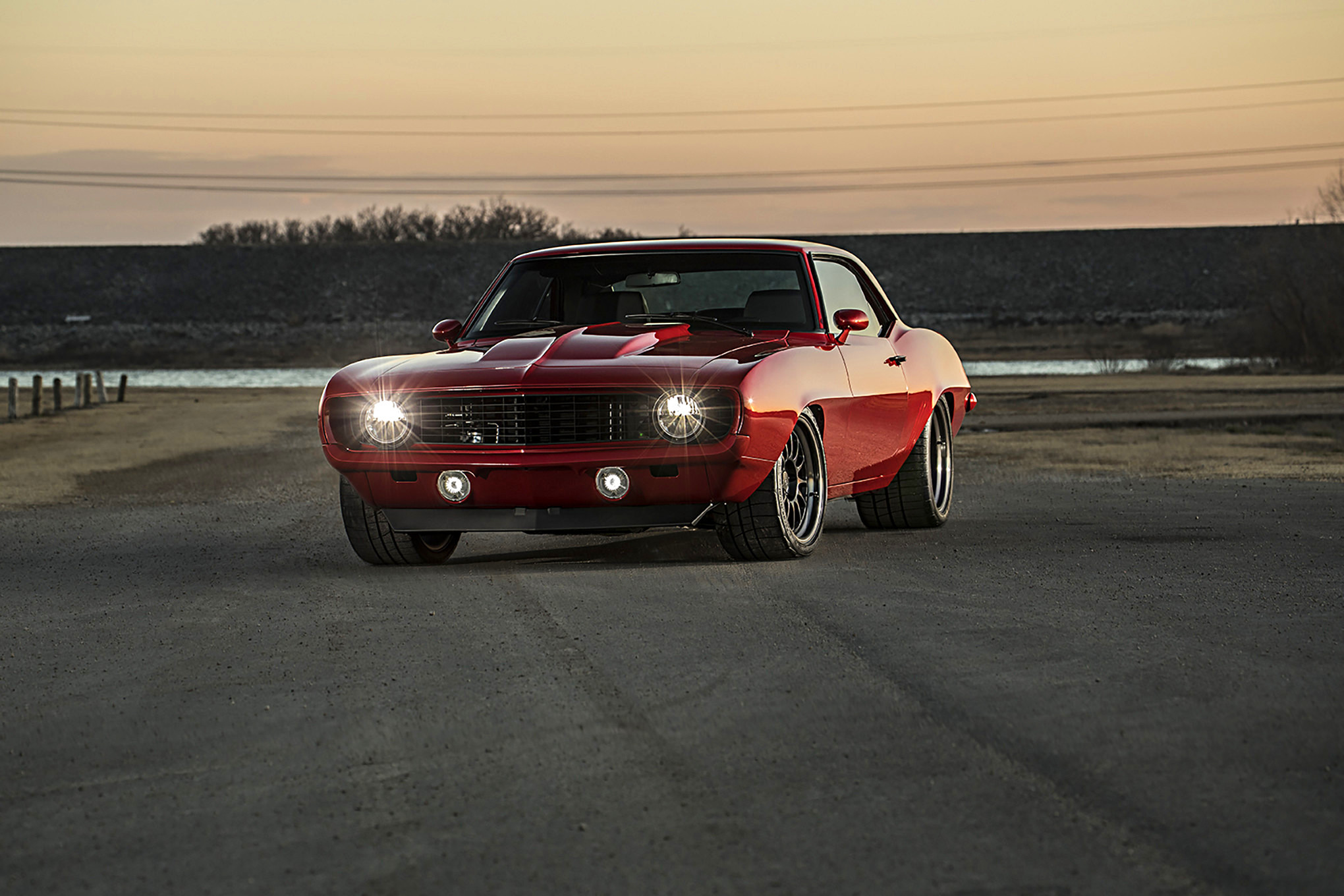 Crystal Clear Headlights on Red Chevy Camaro - Photo by Stephen Kim