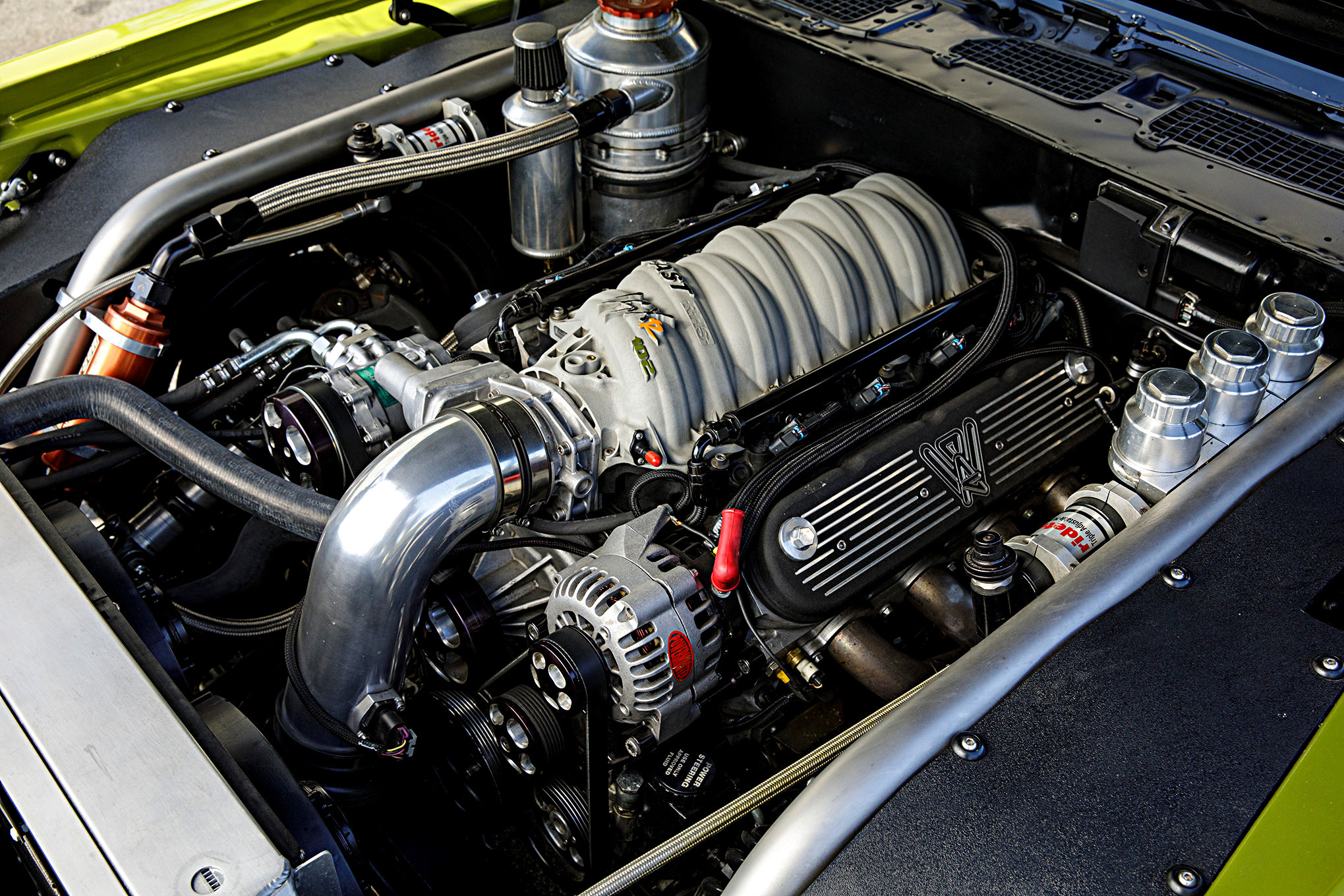 Green Debadged Chevy Camaro with Tremec Transmission - Photo by Robert McGaffin and Super Chevy Staff