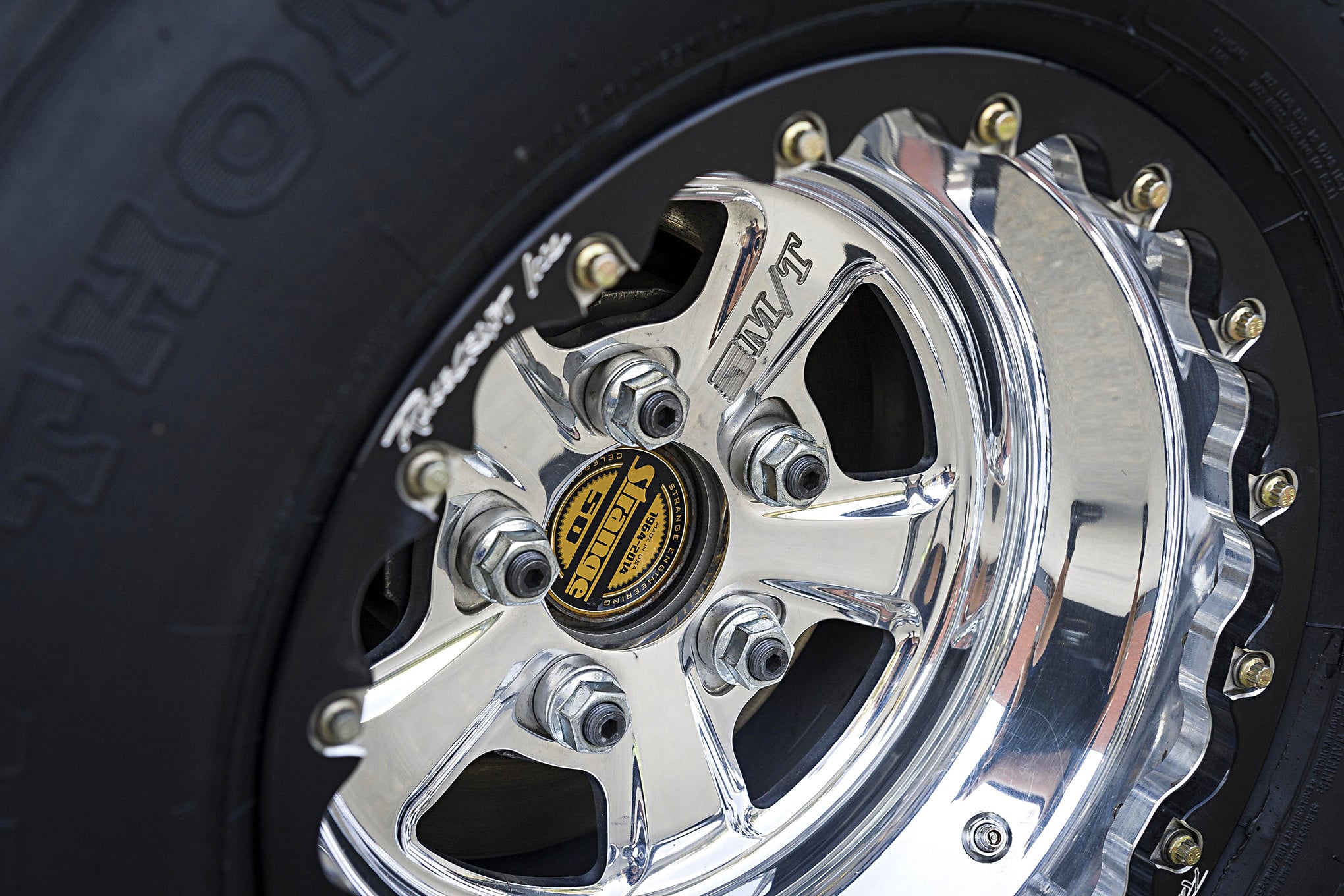 White Chevy Camaro with Strange Engineering Wheels - Photo by Grant Cox
