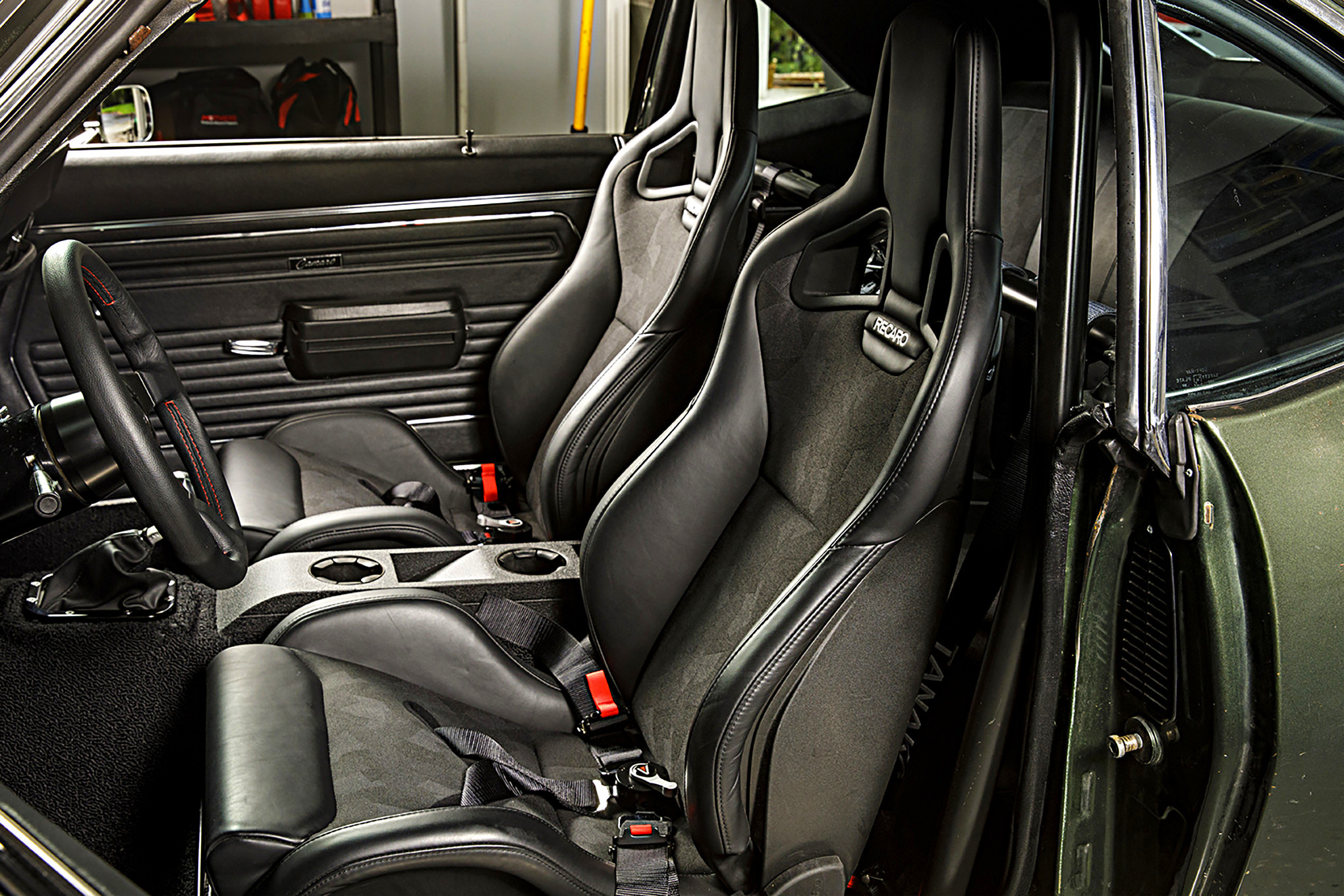 Recaro Racing Seats in Gray Chevy Camaro 307 - Photo by Robert McGaffin