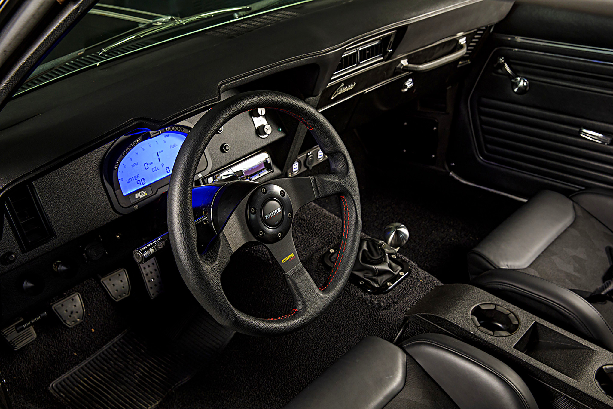Gray Chevy Camaro 307 with Momo Steering Wheel - Photo by Robert McGaffin