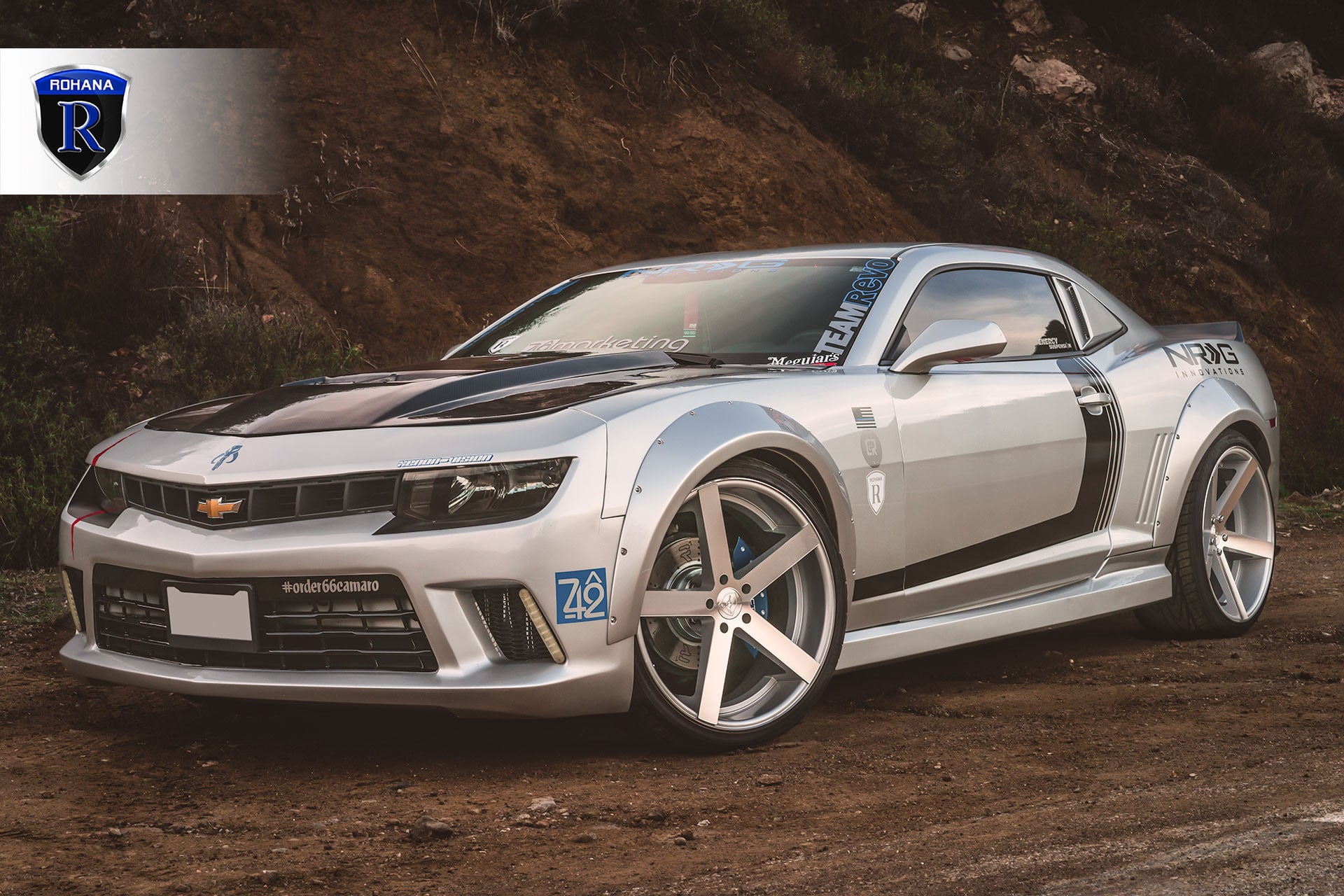 Flared Camaro On 22" Rohana Custom Wheels - Photo by Rohana Wheels