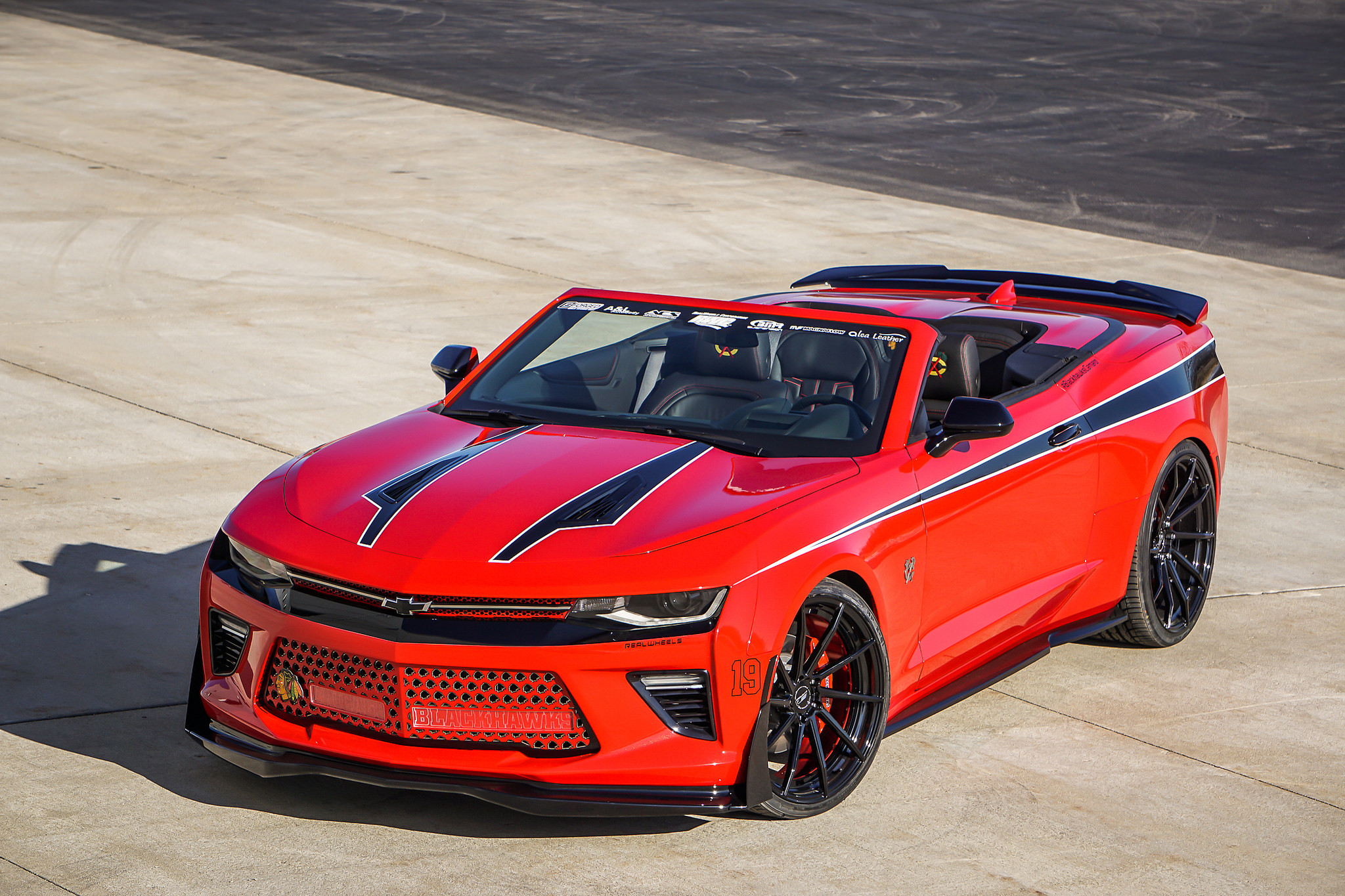 Dark Smoke DRL-Bar Headlights on Red Chevy Camaro - Photo by B-Forged Performance Wheels