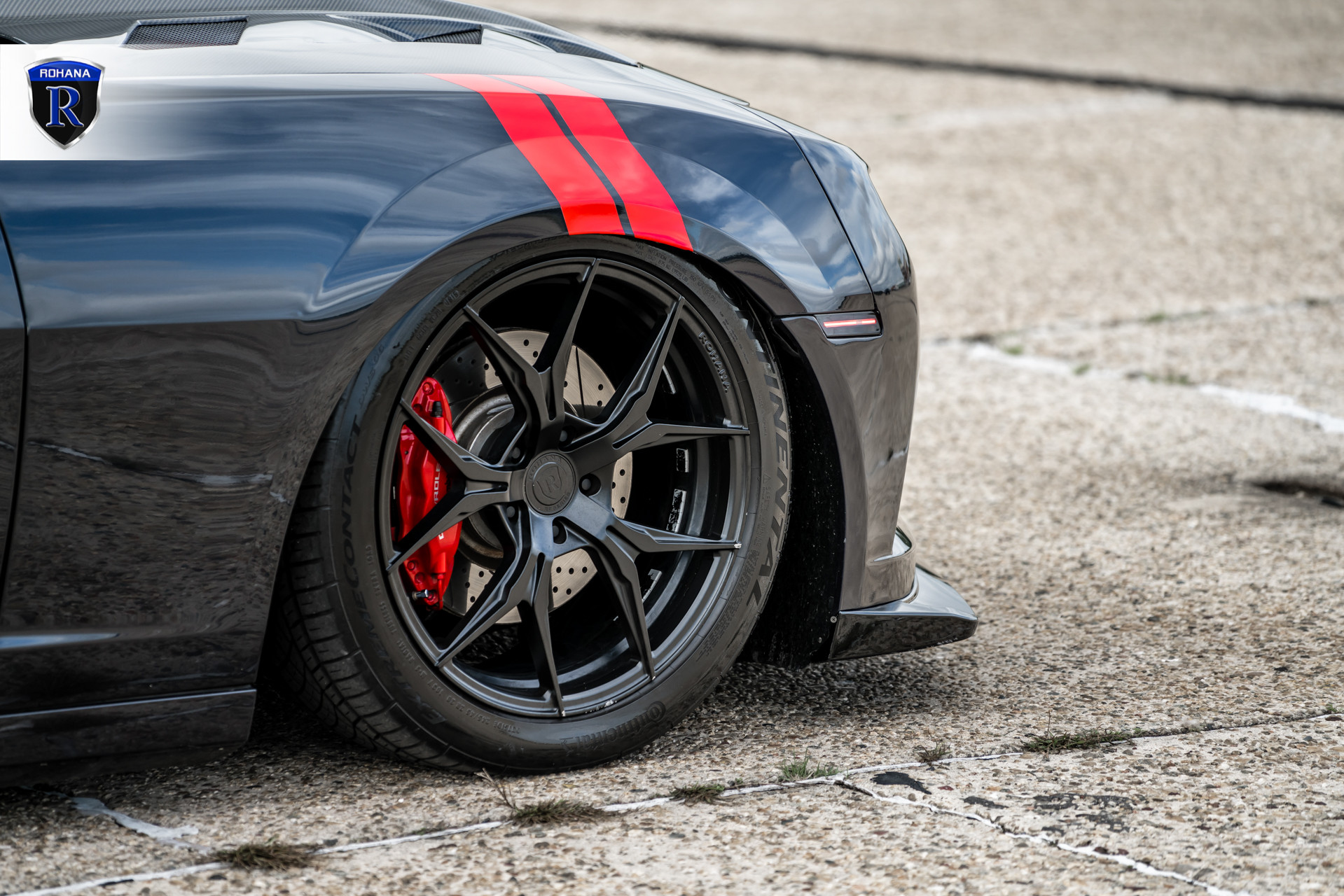 Custom Gray Chevy Camaro on Continental Tires - Photo by Rohana Wheels