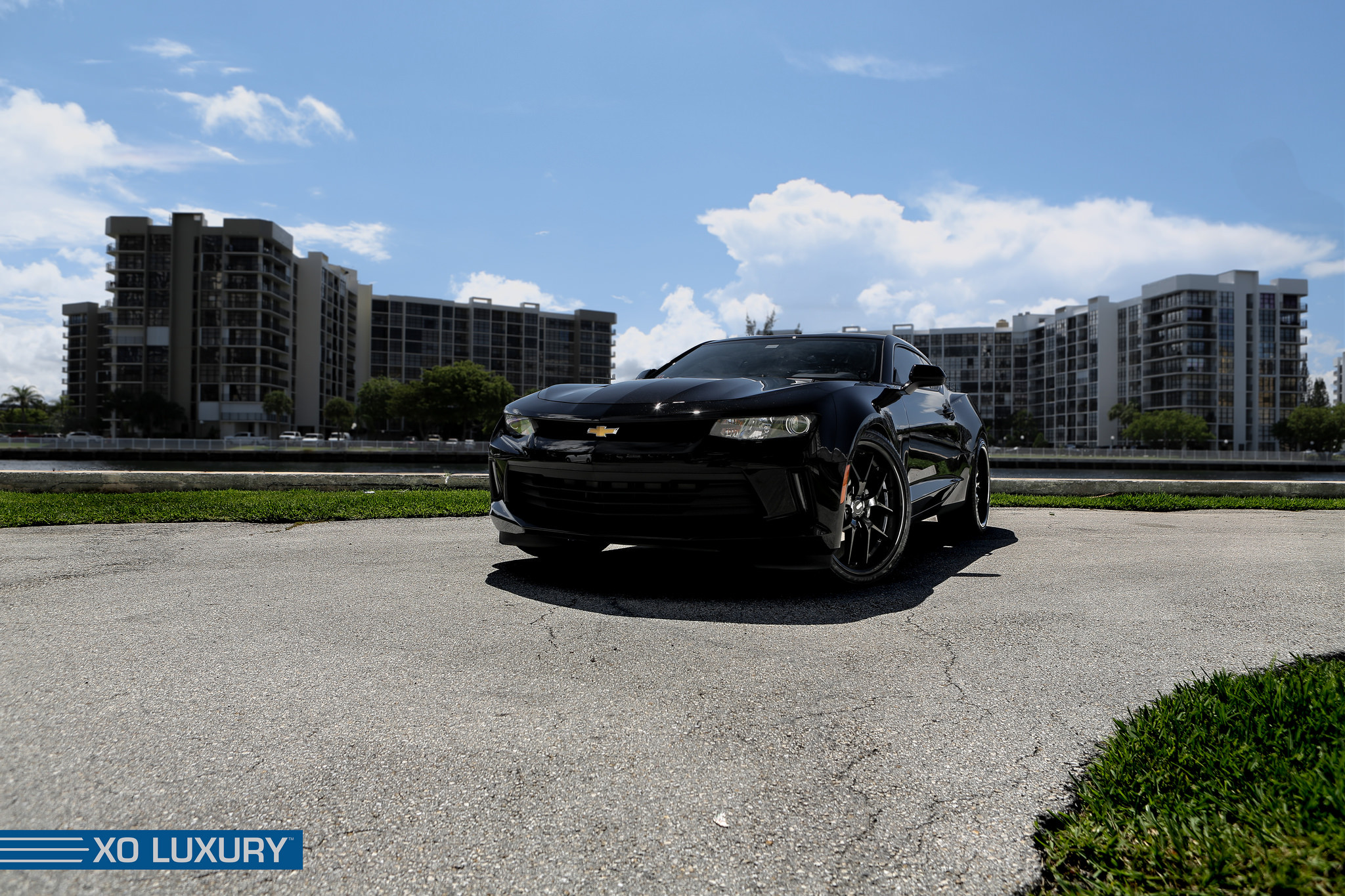 Black Chevy Camaro On Black XO Luxury Custom Rims - Photo by XO Luxury