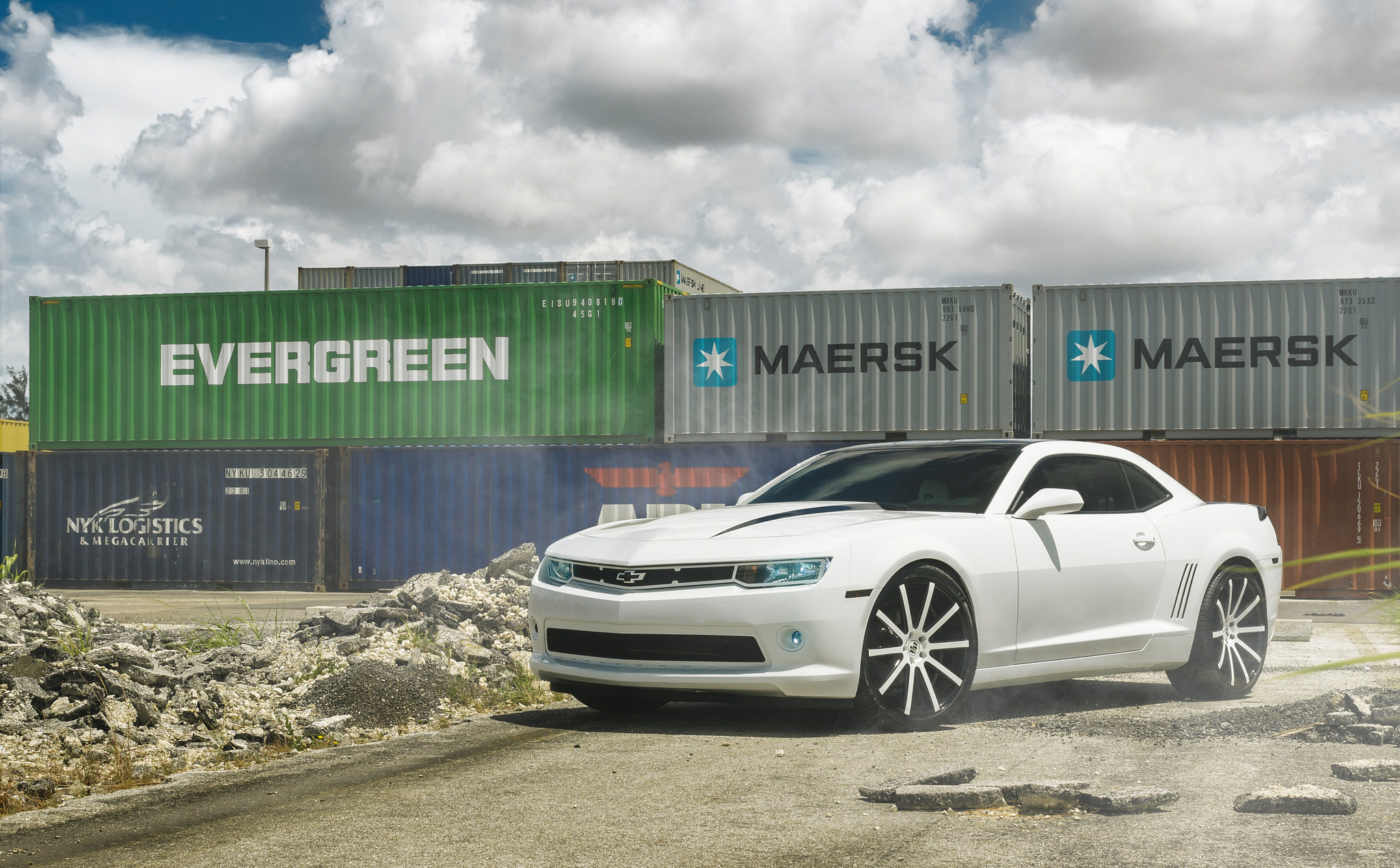 Black Top Camaro on White Custom Wheels - Photo by XO Luxury
