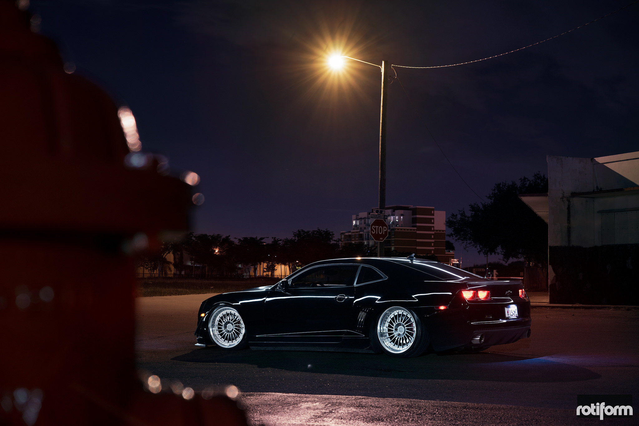 Black Chevy Camaro SS With Lowered Suspension - Photo by Rotiform