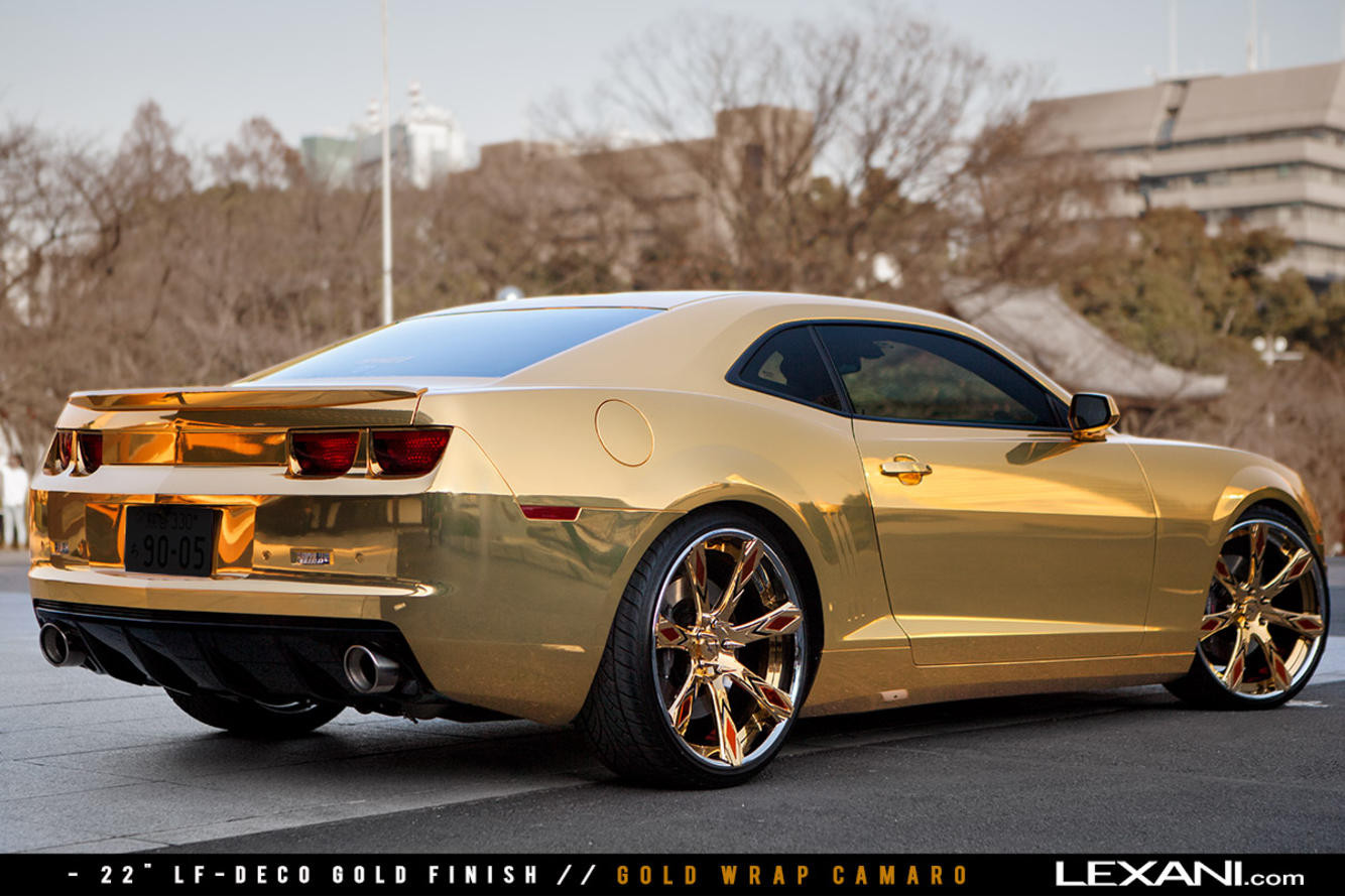 Custom Gold Wheels on Chevy Camaro - Photo by Lexani