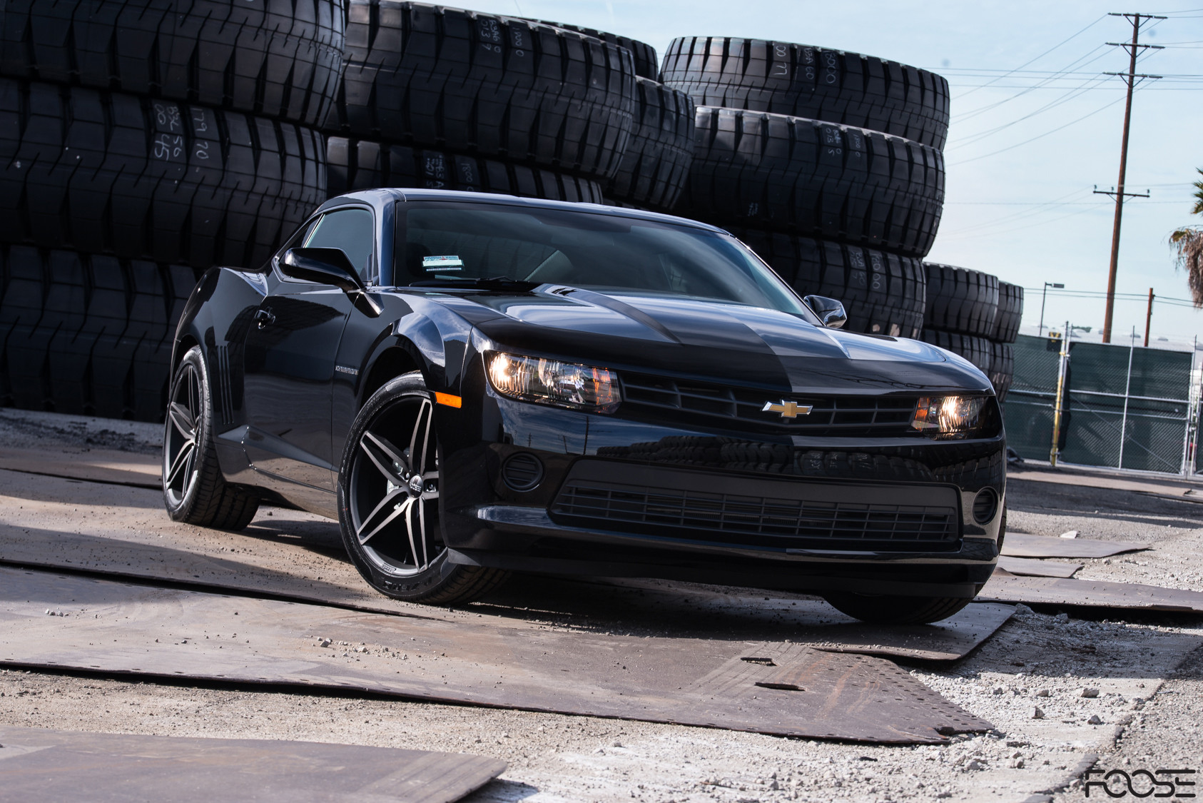 Black Chevy Camaro with Custom Grille - Photo by Foose