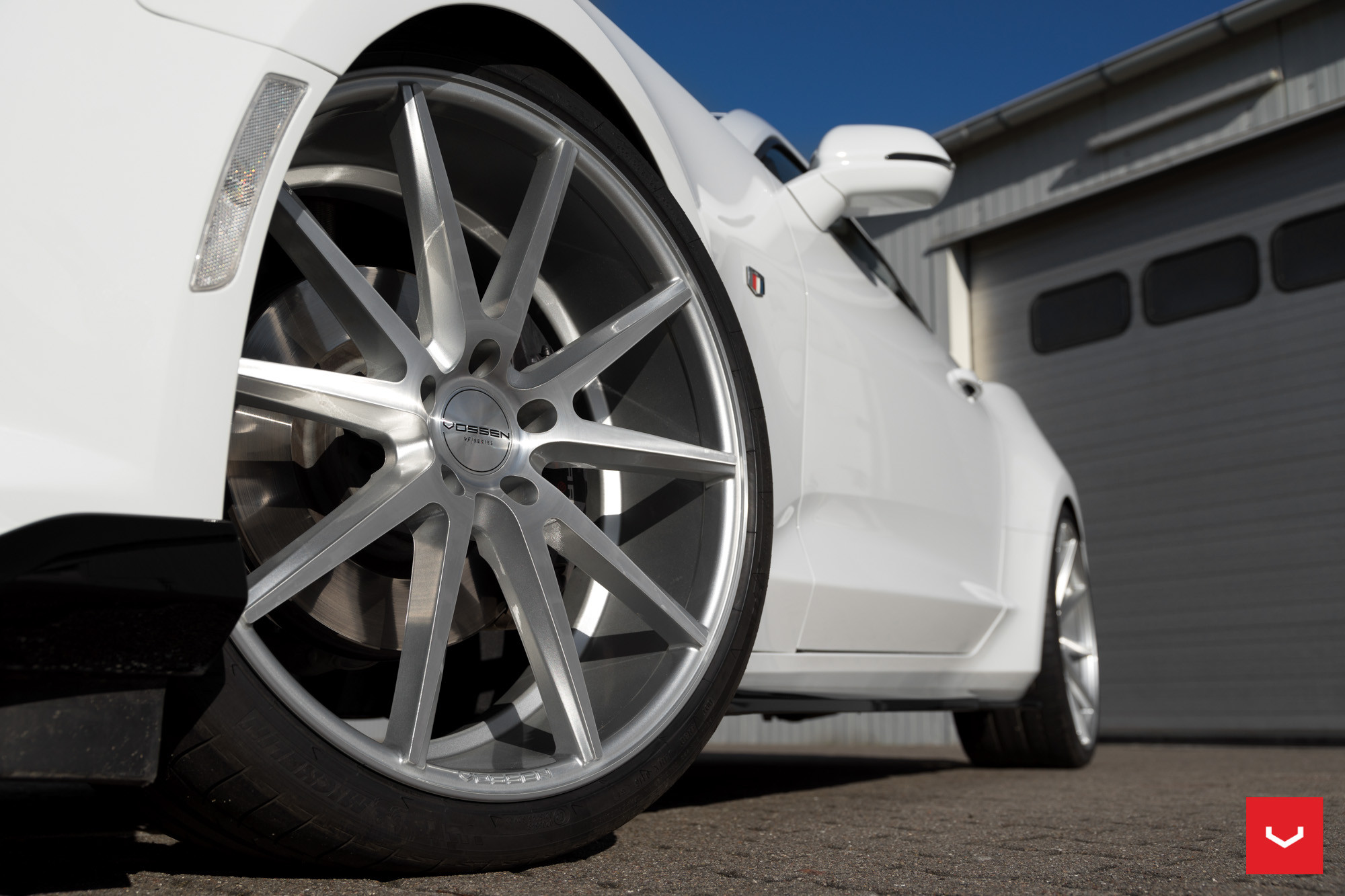 Chrome Vossen VFS Wheels on White Chevy Camaro - Photo by Vossen