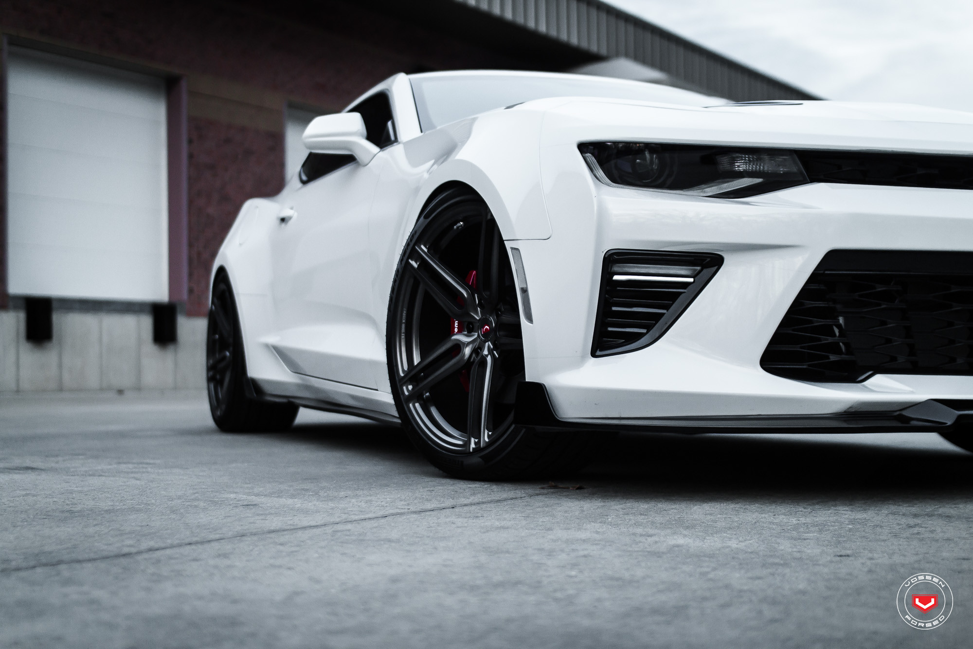 Bumper Air Ducts on White Chevy Camaro - Photo by Vossen