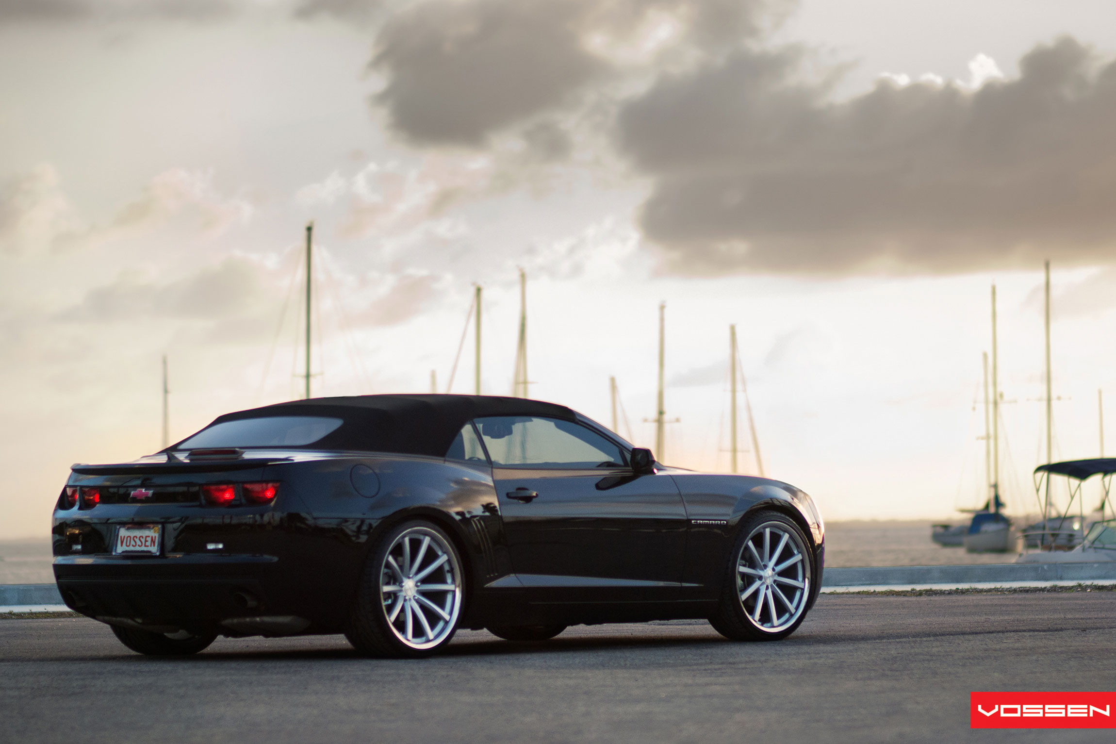 Convertible Chevy Camaro with Red LED Taillights - Photo by Vossen