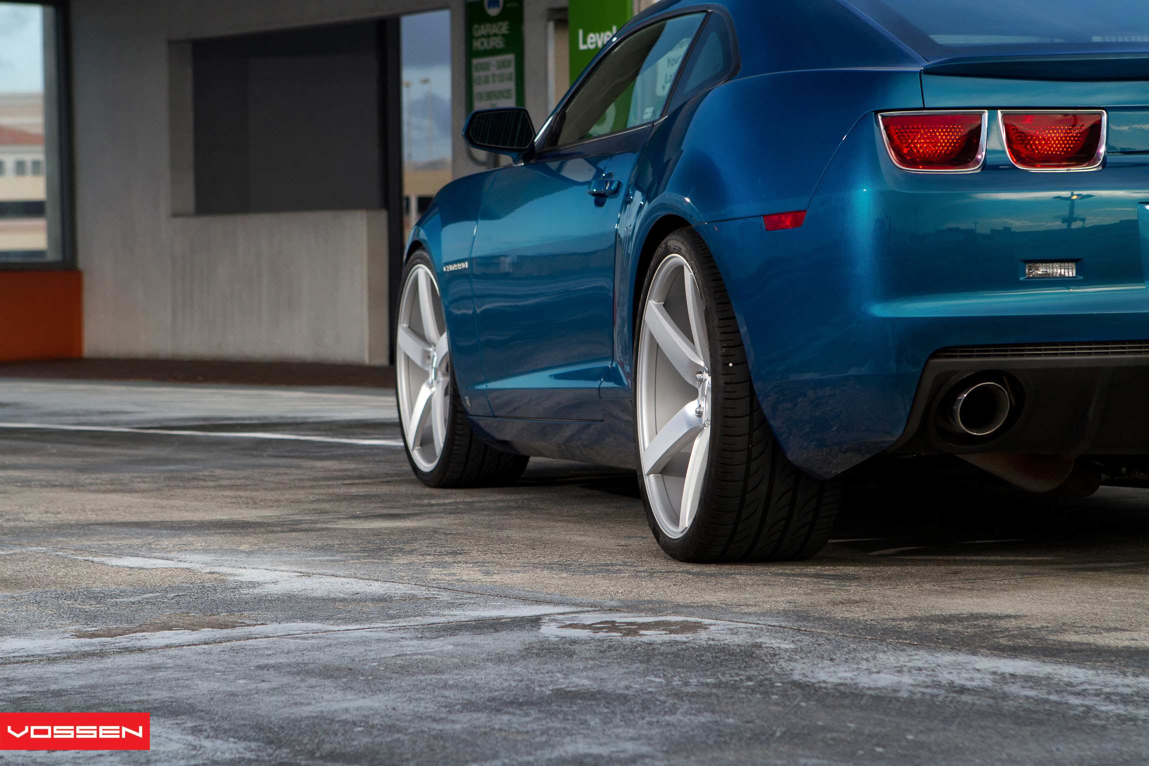 Chrome CV Vossen Rims on Blue Chevy Camaro - Photo by Vossen