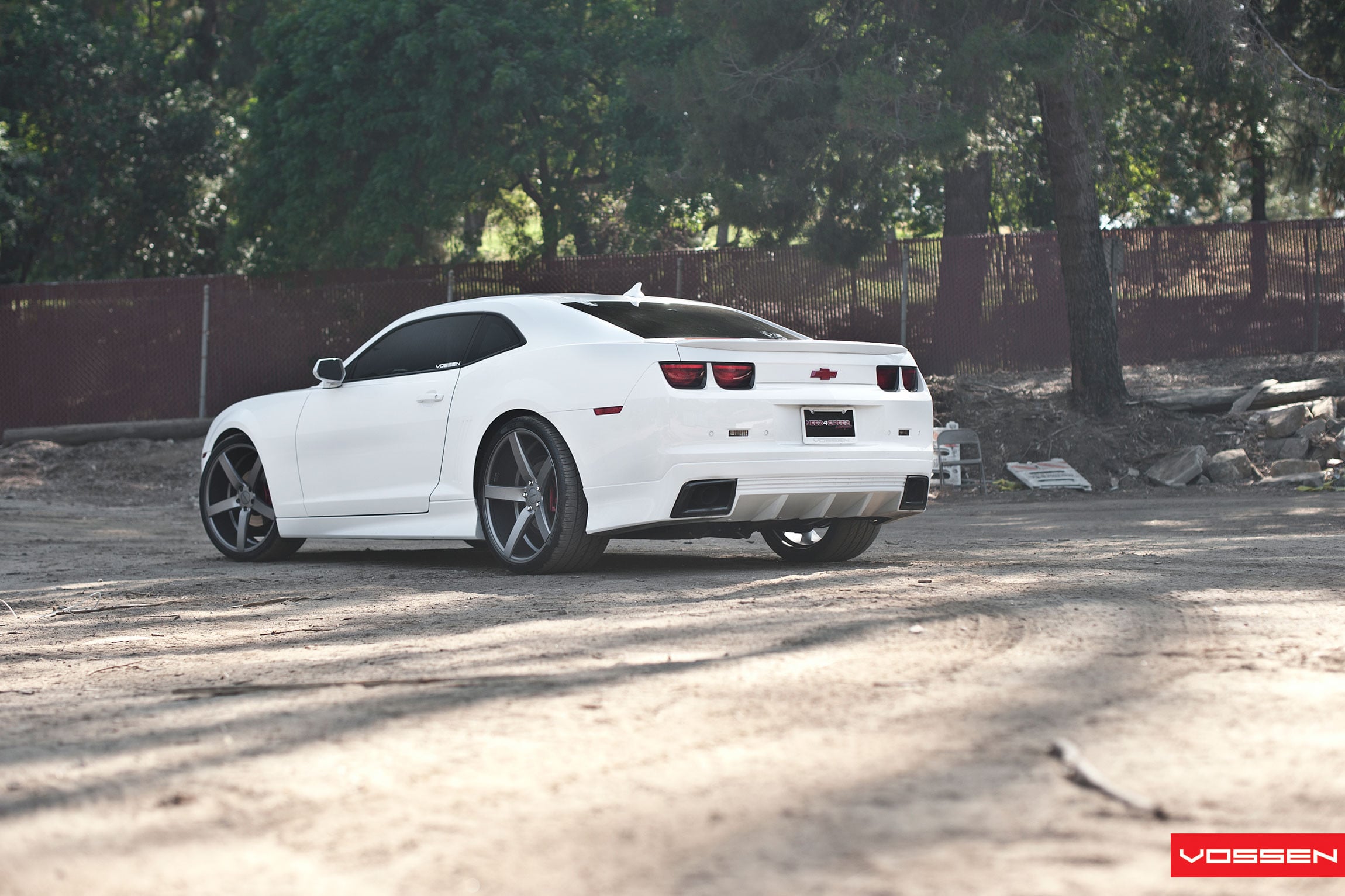 White Chevy Camaro with Custom Rear Diffuser - Photo by Vossen