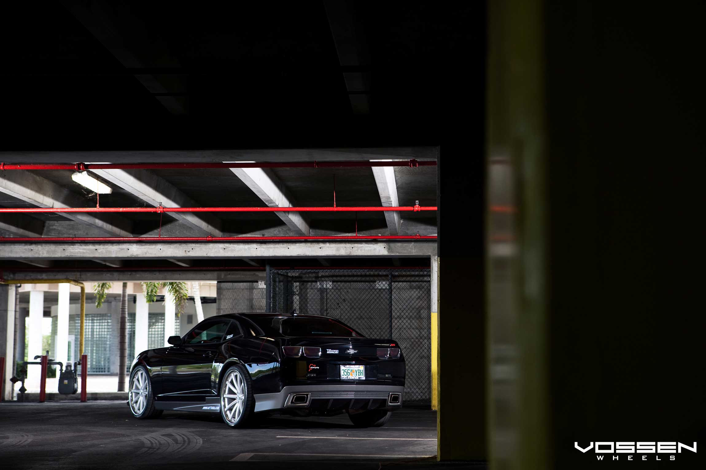 Black Chevy Camaro SS with Chrome Vossen Rims - Photo by Vossen