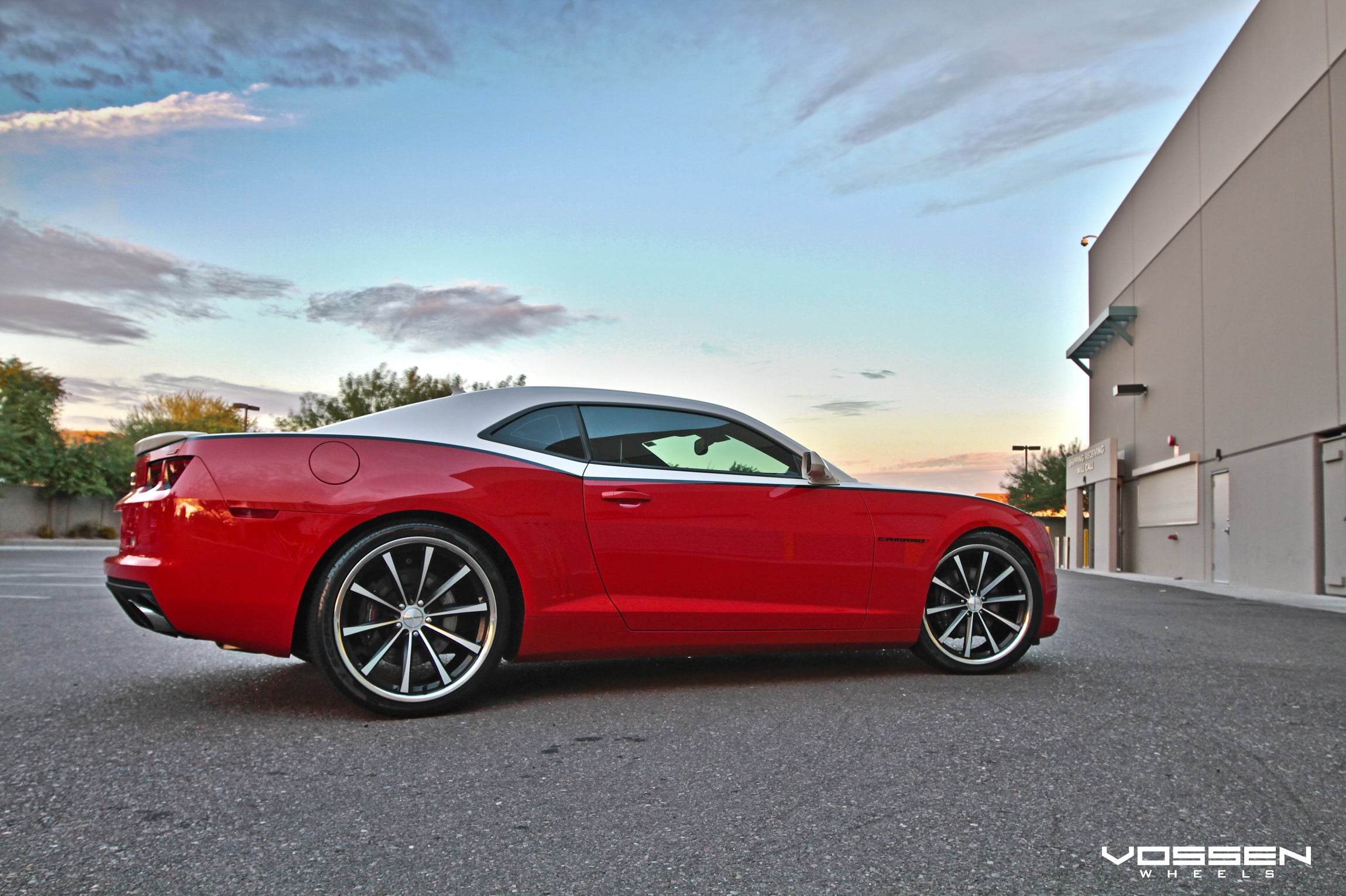 Custom Red Chevy Camaro Rear Lip Spoiler - Photo by Vossen