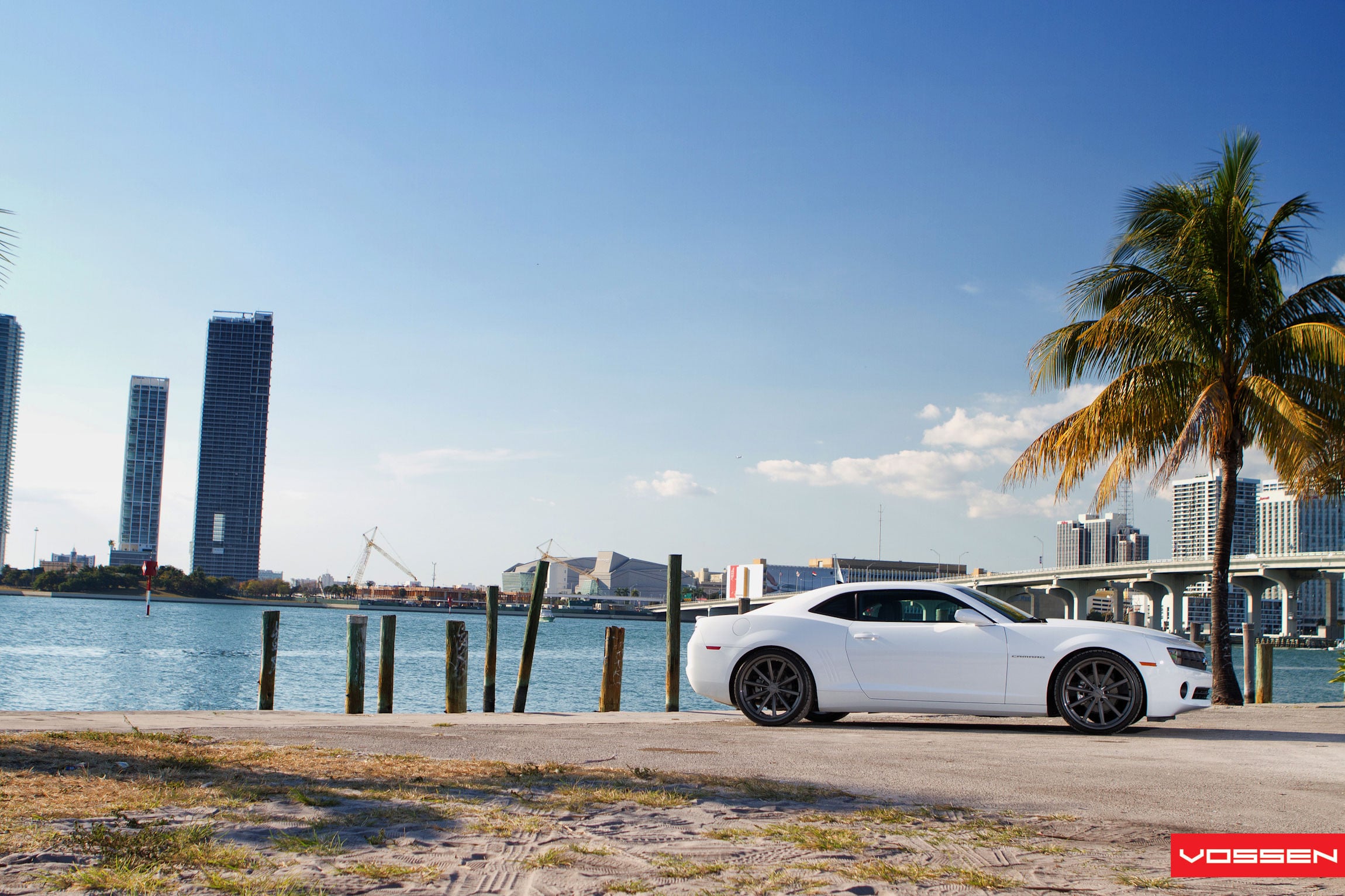 White Chevy Camaro Rear Lip Spoiler - Photo by Vossen