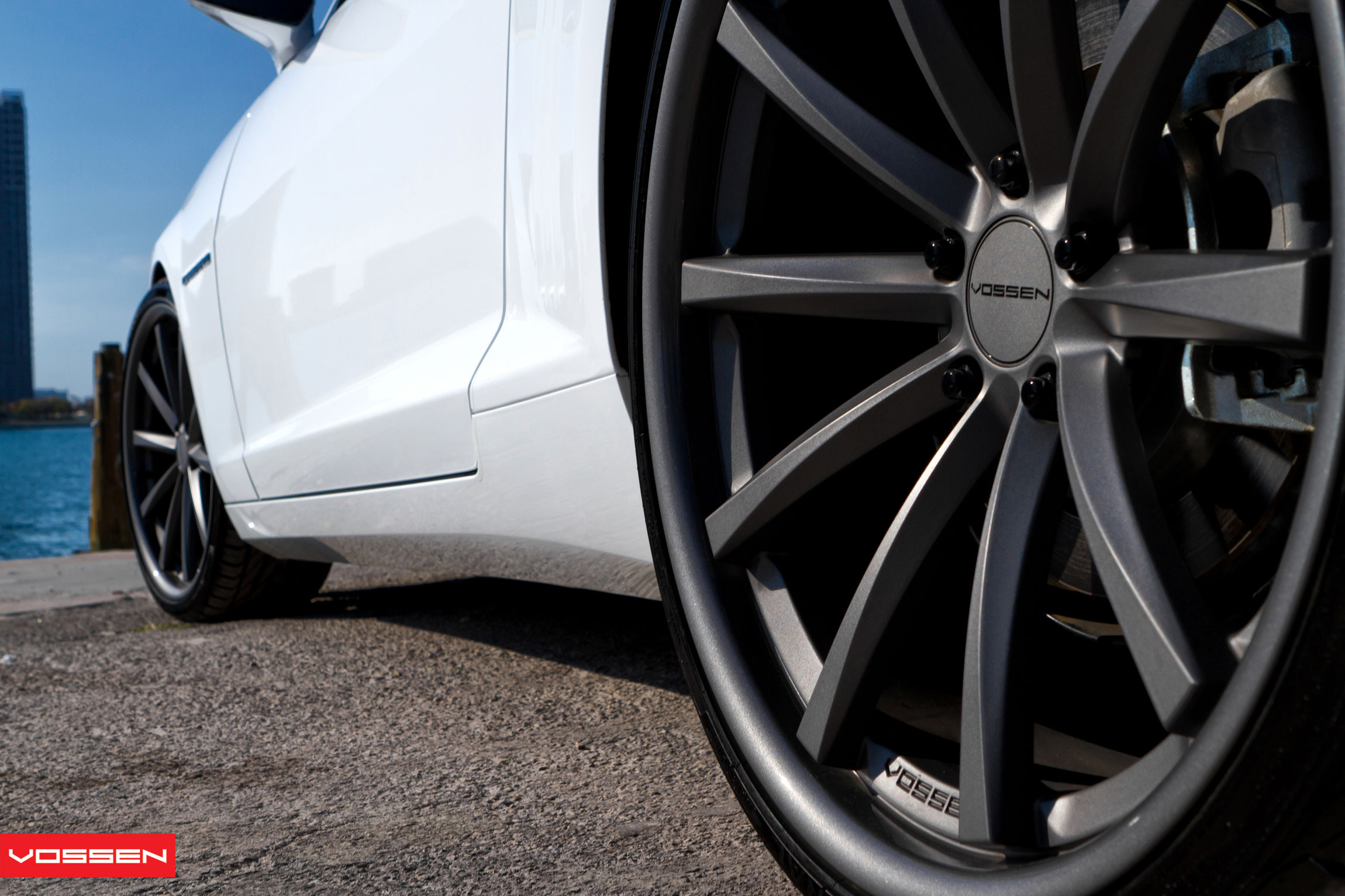 White Chevy Camaro with Custom Vossen Wheels - Photo by Vossen